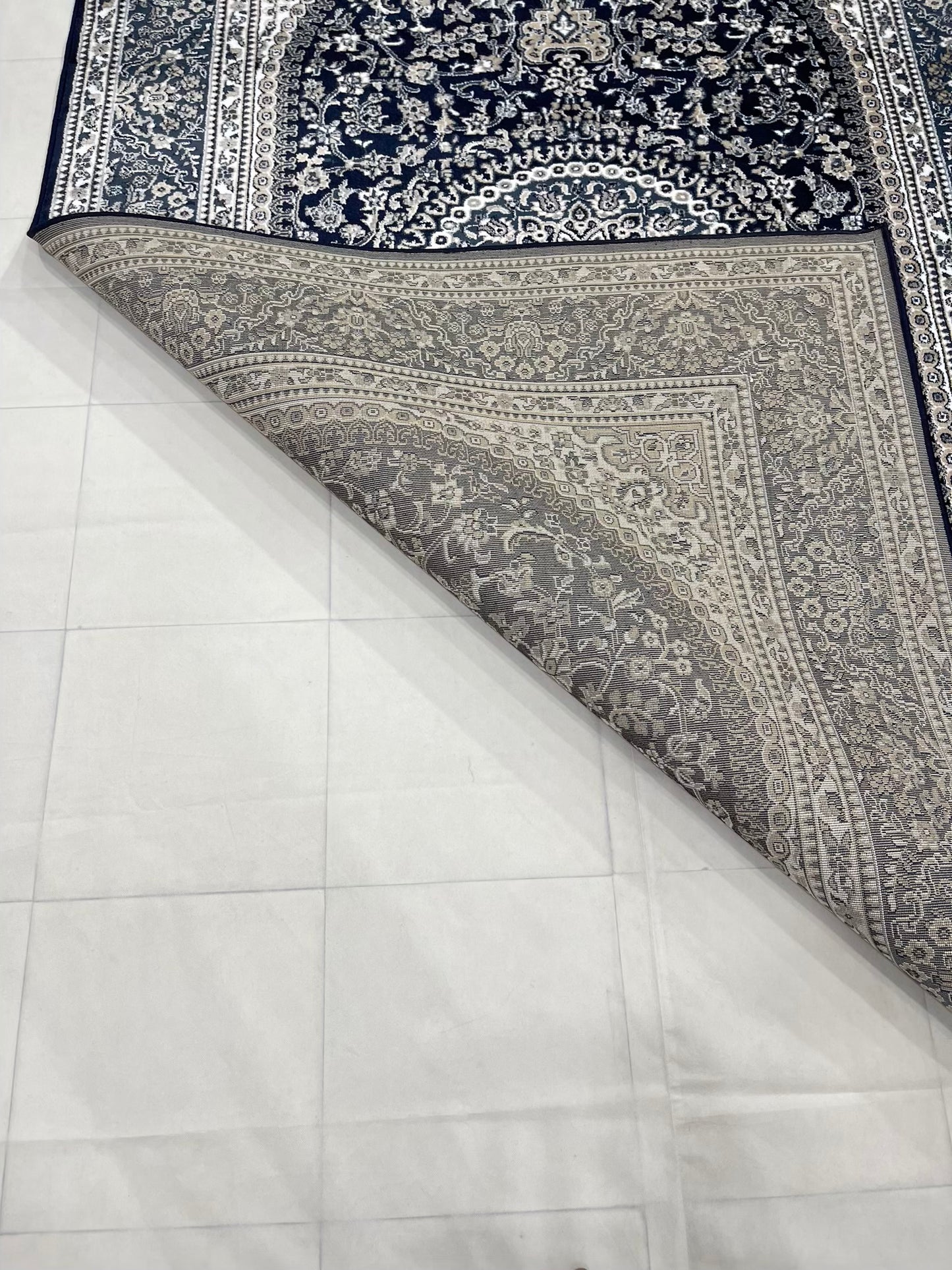 Persian polypropylene Rug,back woven(Article-22-Blue)
Size : 6.6 ft width x 9.6 ft length (200cm x 290cm)