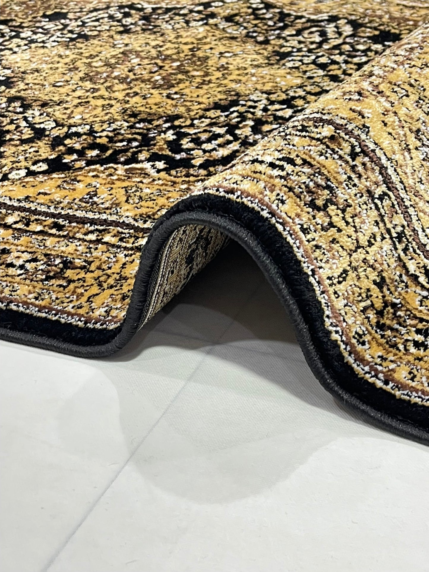 Persian Polypropylene Rug,Woven Back
(Article-88-Black)
Size : 4 ft width x 5.6 ft length (120 cm x 170 cm)