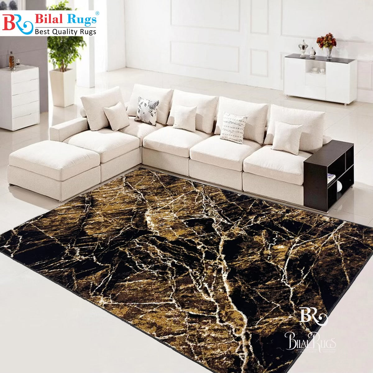 Modern polypropylene Rug,back woven(Article-1999-Black , Beige)
Size : 5ft width x 7.3ft length (150cm x 220cm)