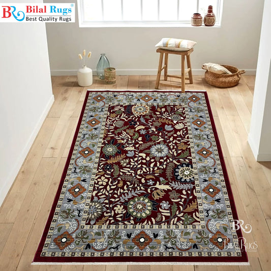 New Turkish Silk 
Size : 5ft width  x 7.10 length (160 cm x 230)
Article -101- Red