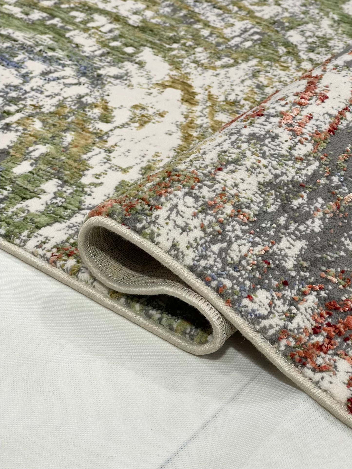Irani viscose Rug , Woven Back Article-305-Grey , Multi Size : 3 ft width x 5 ft length (100 cm x 150cm)