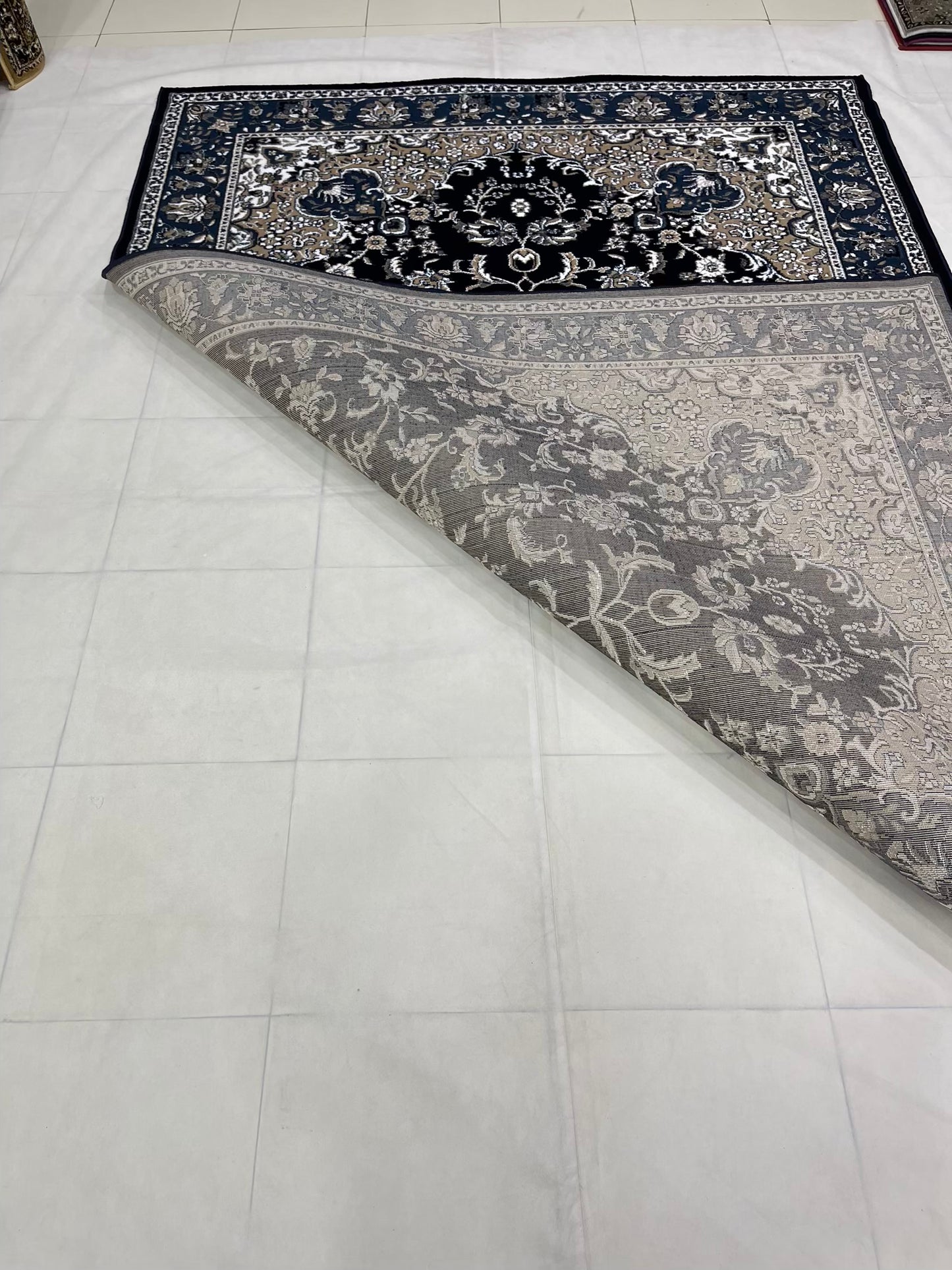 Persian polypropylene Rug,back woven(Article-51-Blue)