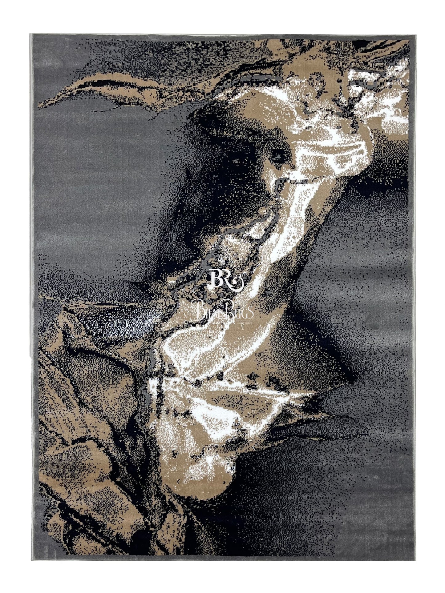 Modern polypropylene Rug,back woven(Article-8122-Grey)
Size : 5ft width x 7.3ft length (150cm x 220cm)