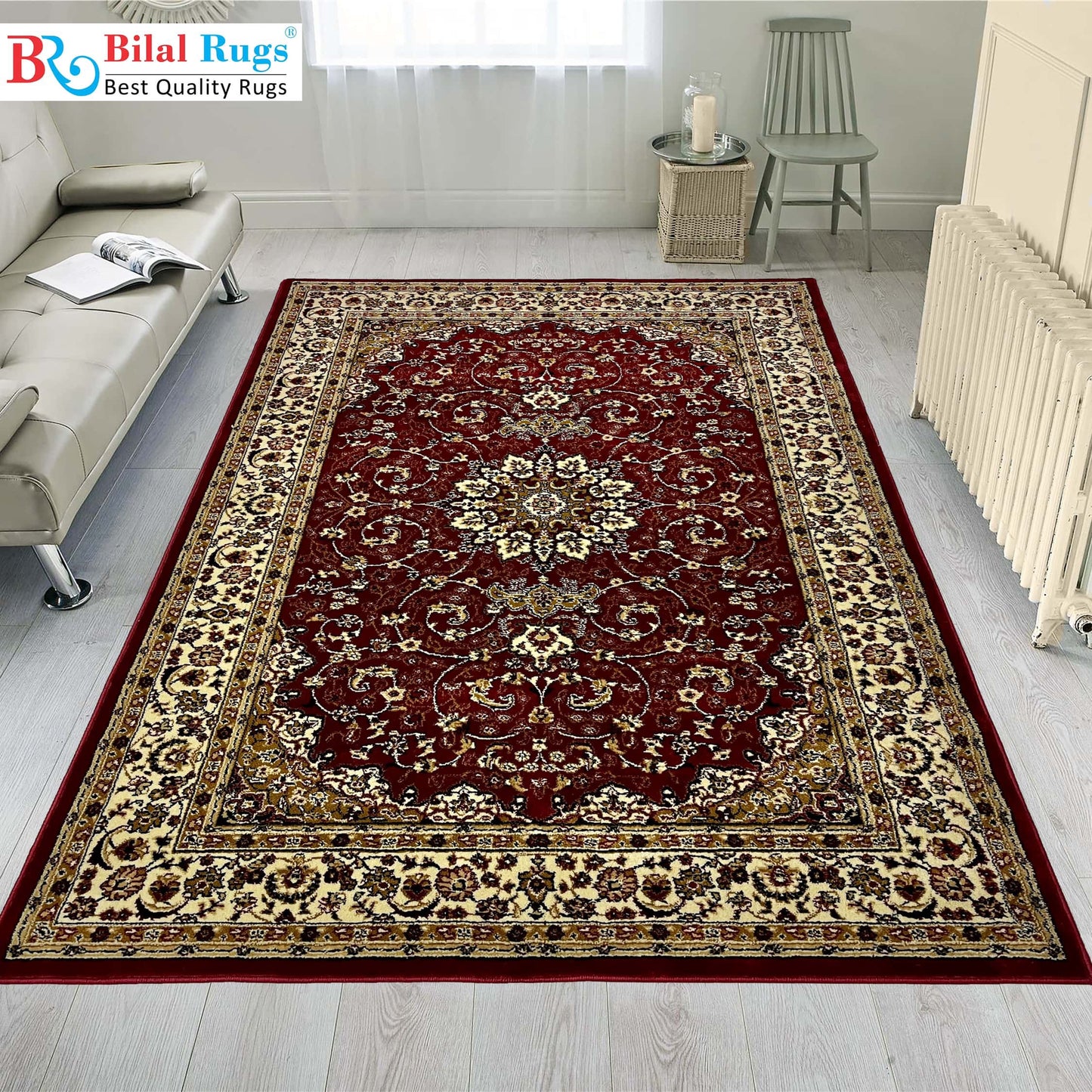 Persian Polypropylene Rug,back woven(Article-19-Red)