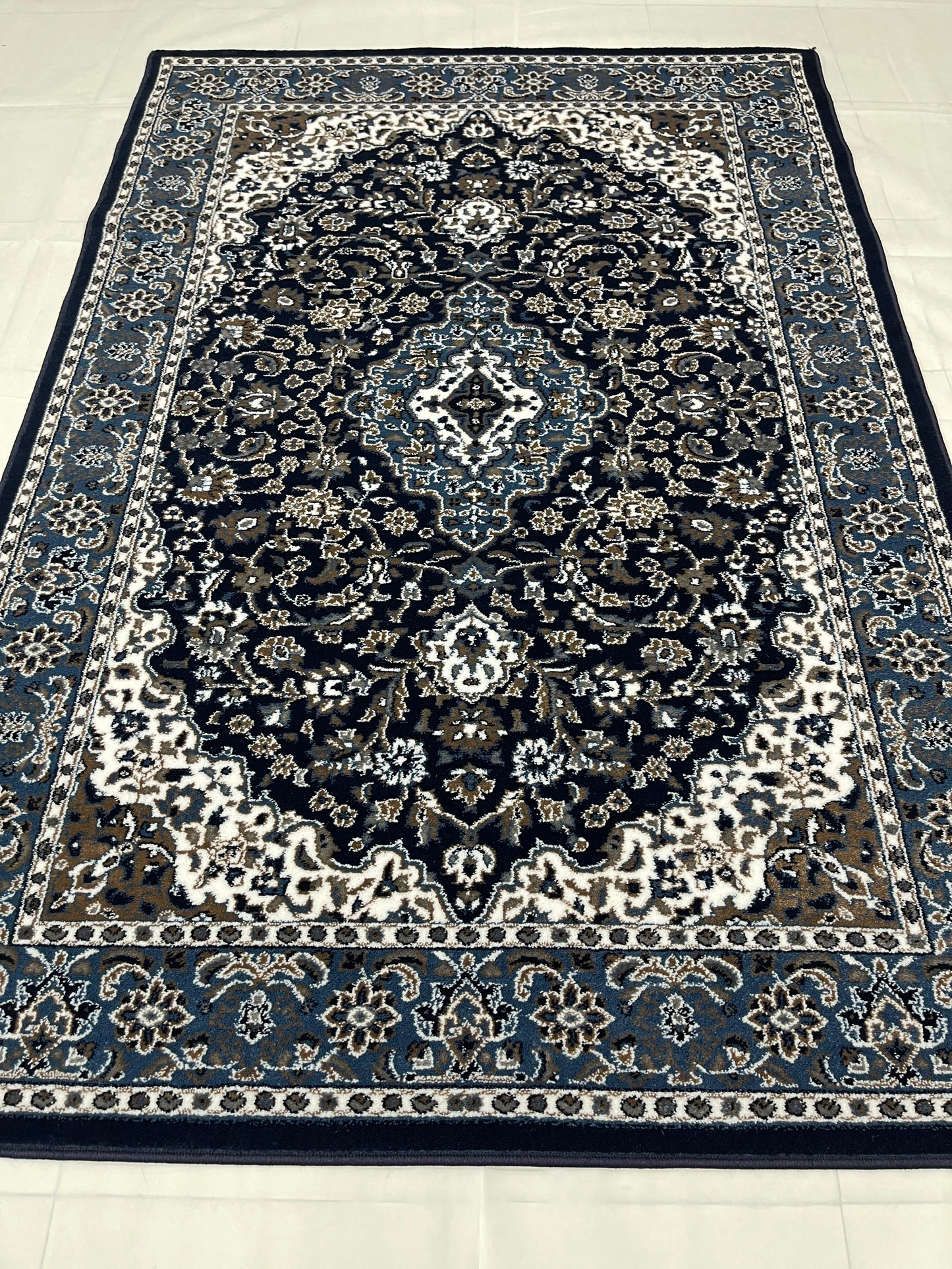 Persian polypropylene Rug,back woven(Article-01-Dark Blue)
Size : 5ft width x 7.3ft length (150cm x 220cm)