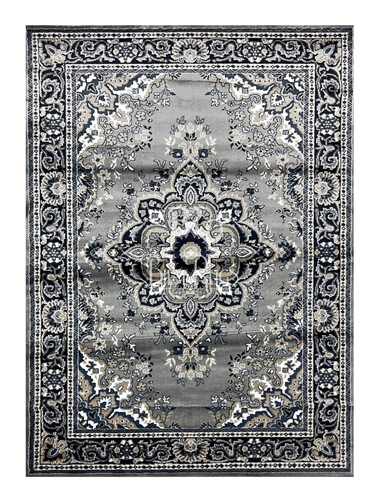 Persian Polypropylene Rug,Back Woven(Article-56-Grey)
Size : 5ft width x 7.3ft length (150cm x 220cm)