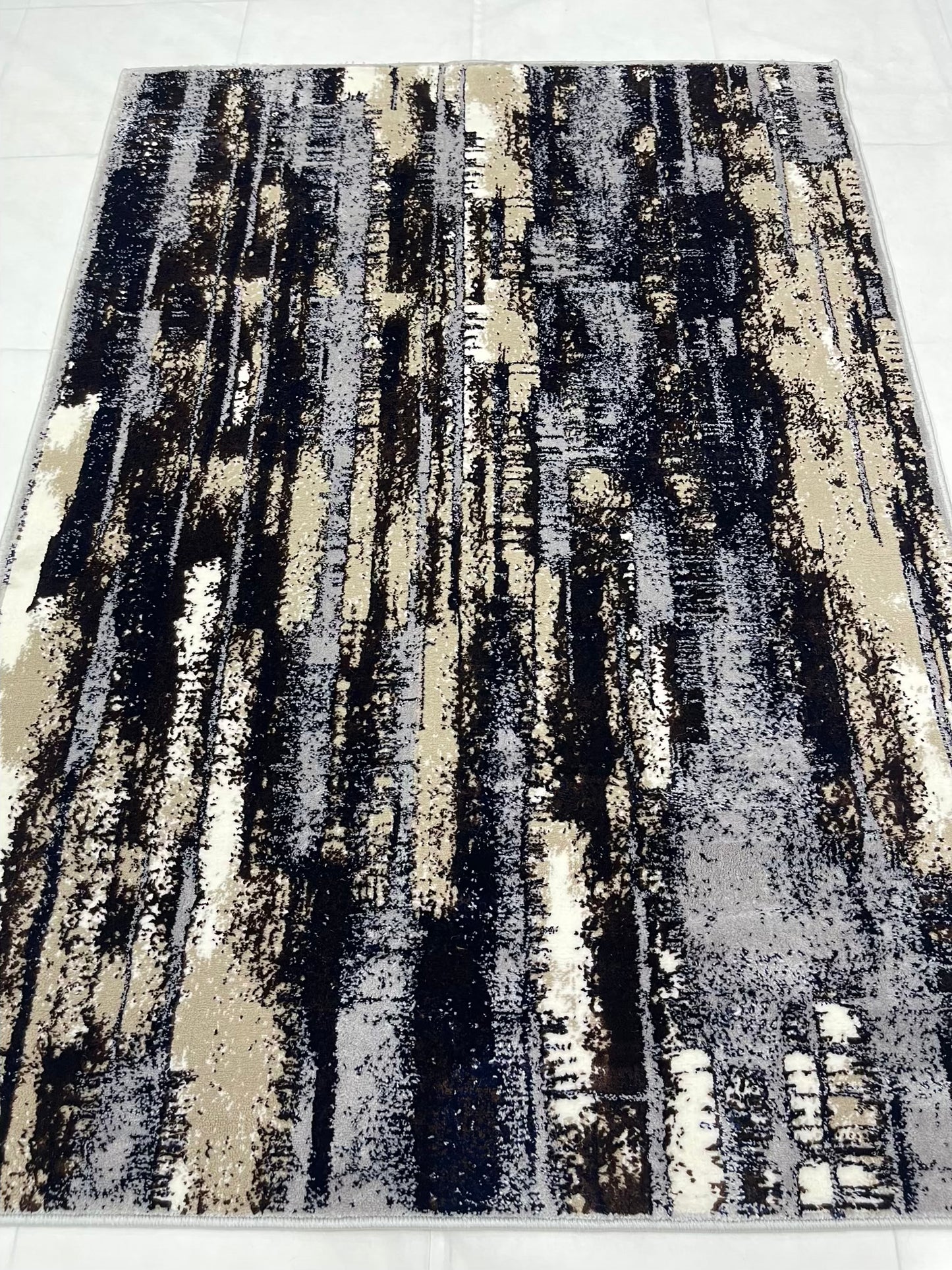 Pakistani Silk Woven Rug.(Article-1554-Grey) Size : 4 ft width x 5.6 ft length
