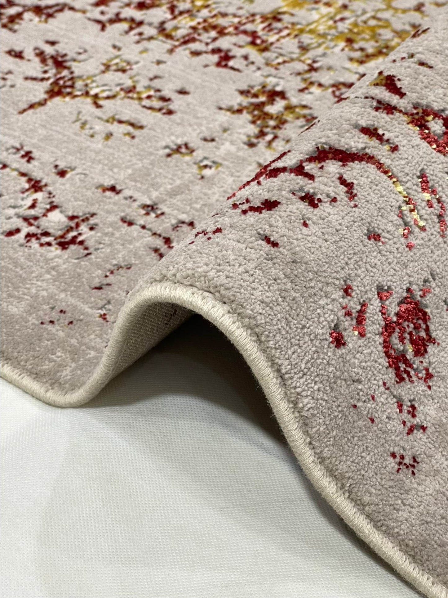 Irani viscose Rug , Woven Back Article-306-Red Size : 3 ft width x 5 ft length (100 cm x 150cm)