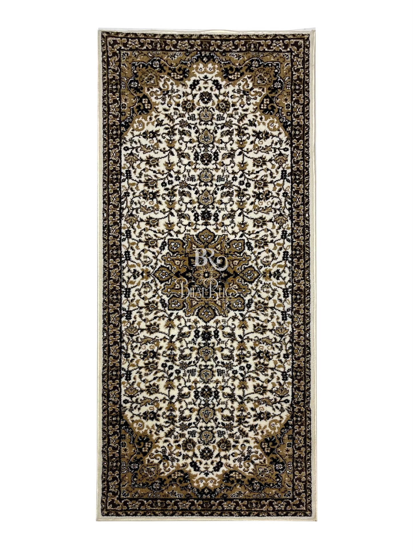 Off white Persian Polypropylene Woven Runner.
Size : 2.6 ft width x 6.6 ft length
(80 cm x 200cm)