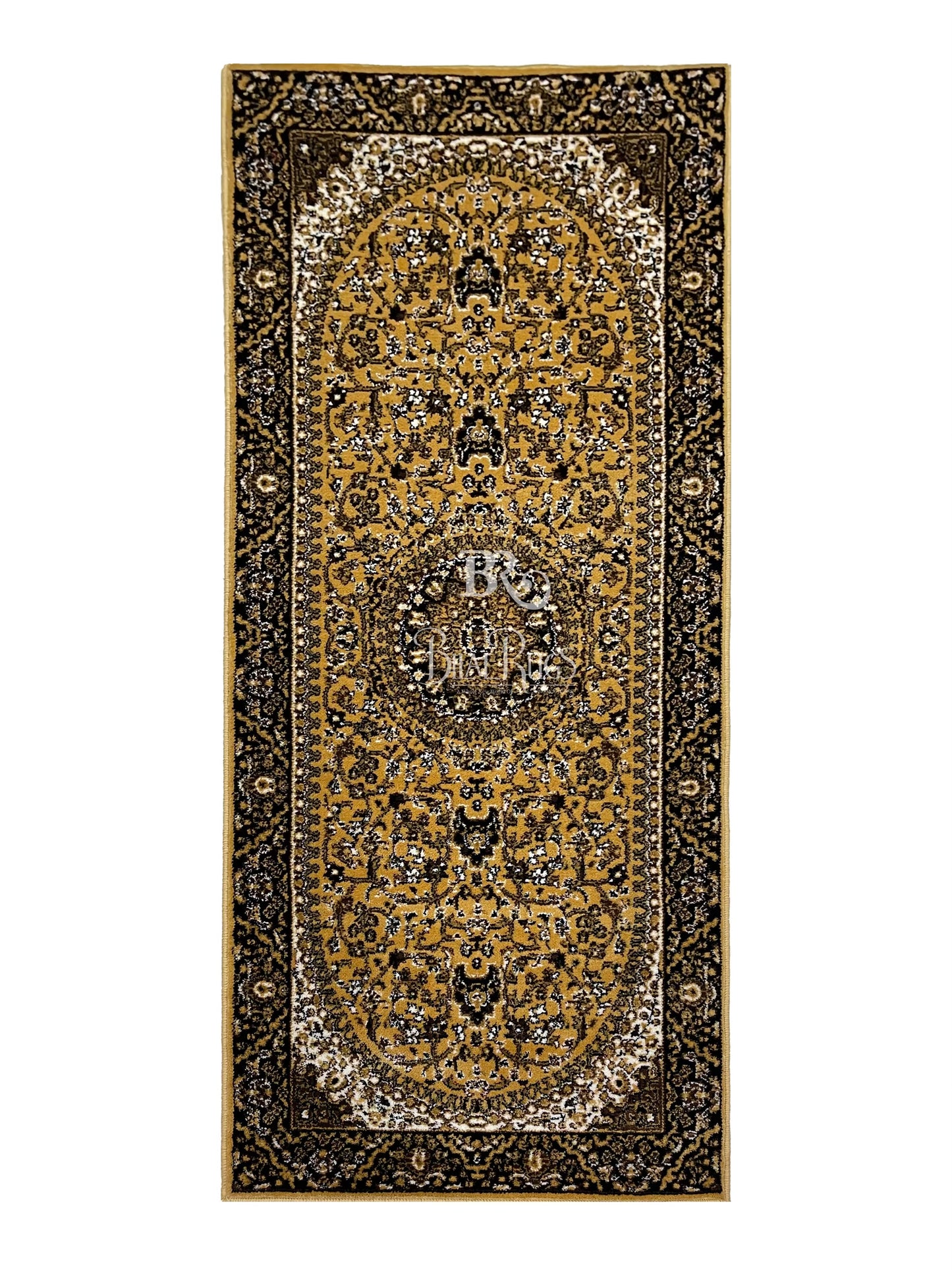 Gold Persian Polypropylene Woven Runner.
Size : 2.6 ft width x 6.6 ft length
(80 cm x 200 cm)