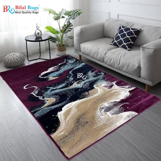 Modern polypropylene Rug,back woven(Article-6119-Purple )