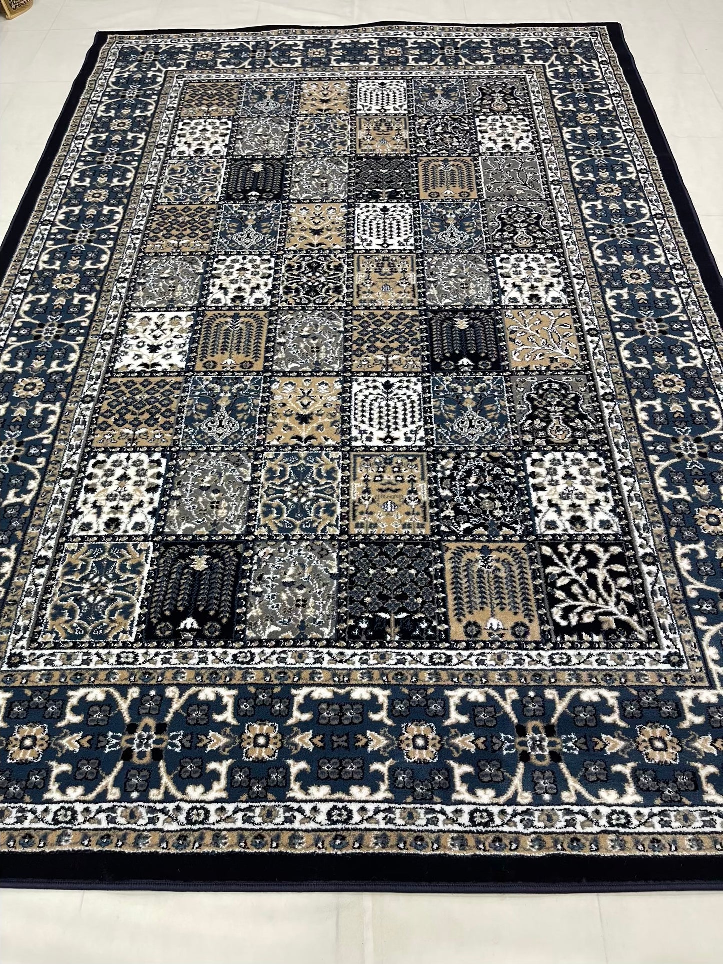 Persian polypropylene Rug,back woven(Article-42-Blue)
Size : 6.6 ft width x 9.6 ft length (200cm x 290cm)