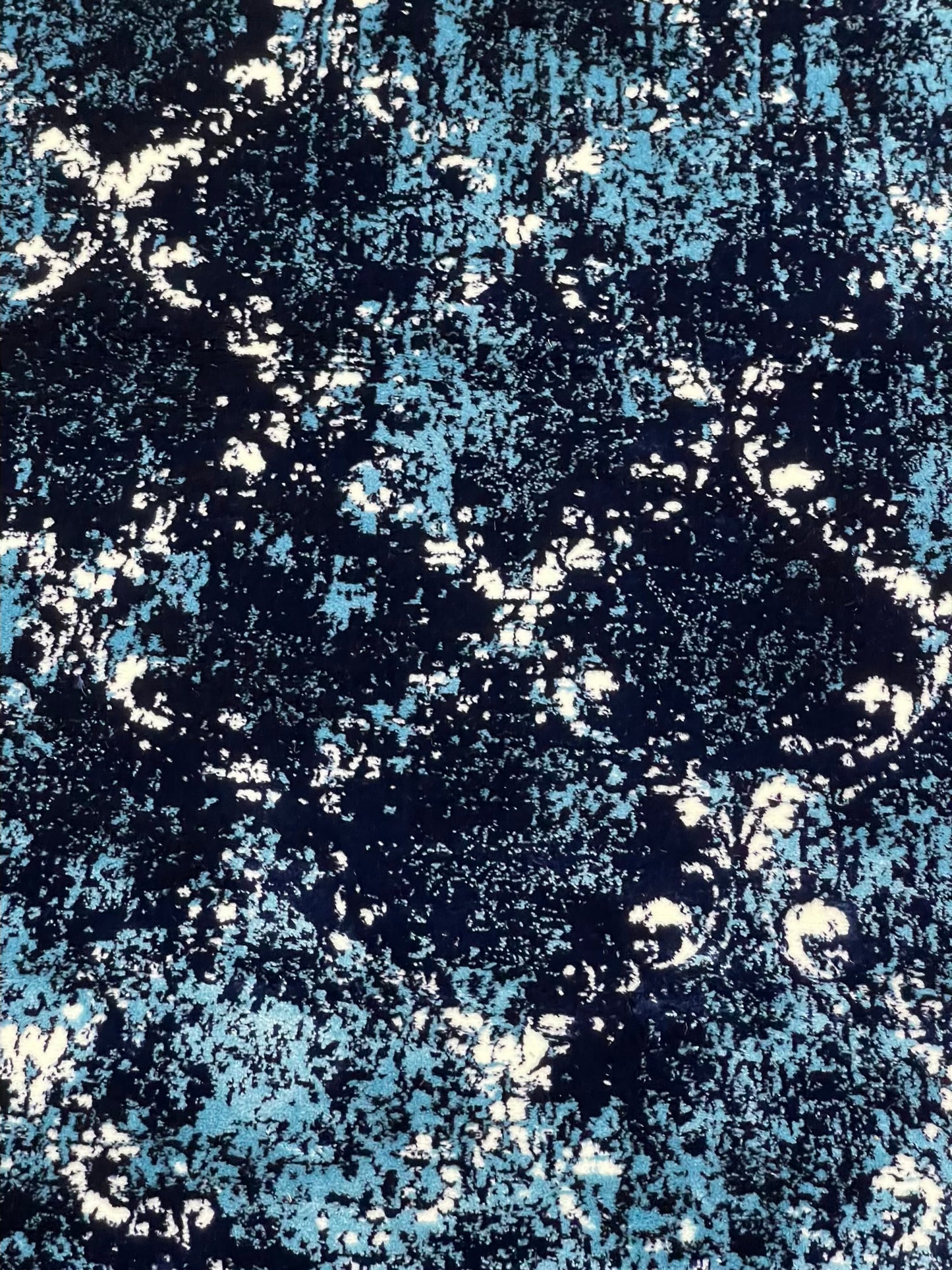Pakistani Silk Woven Rug.(Article-1457-Blue) Size : 5ft width x 7.3ft length (150cm x 220cm)