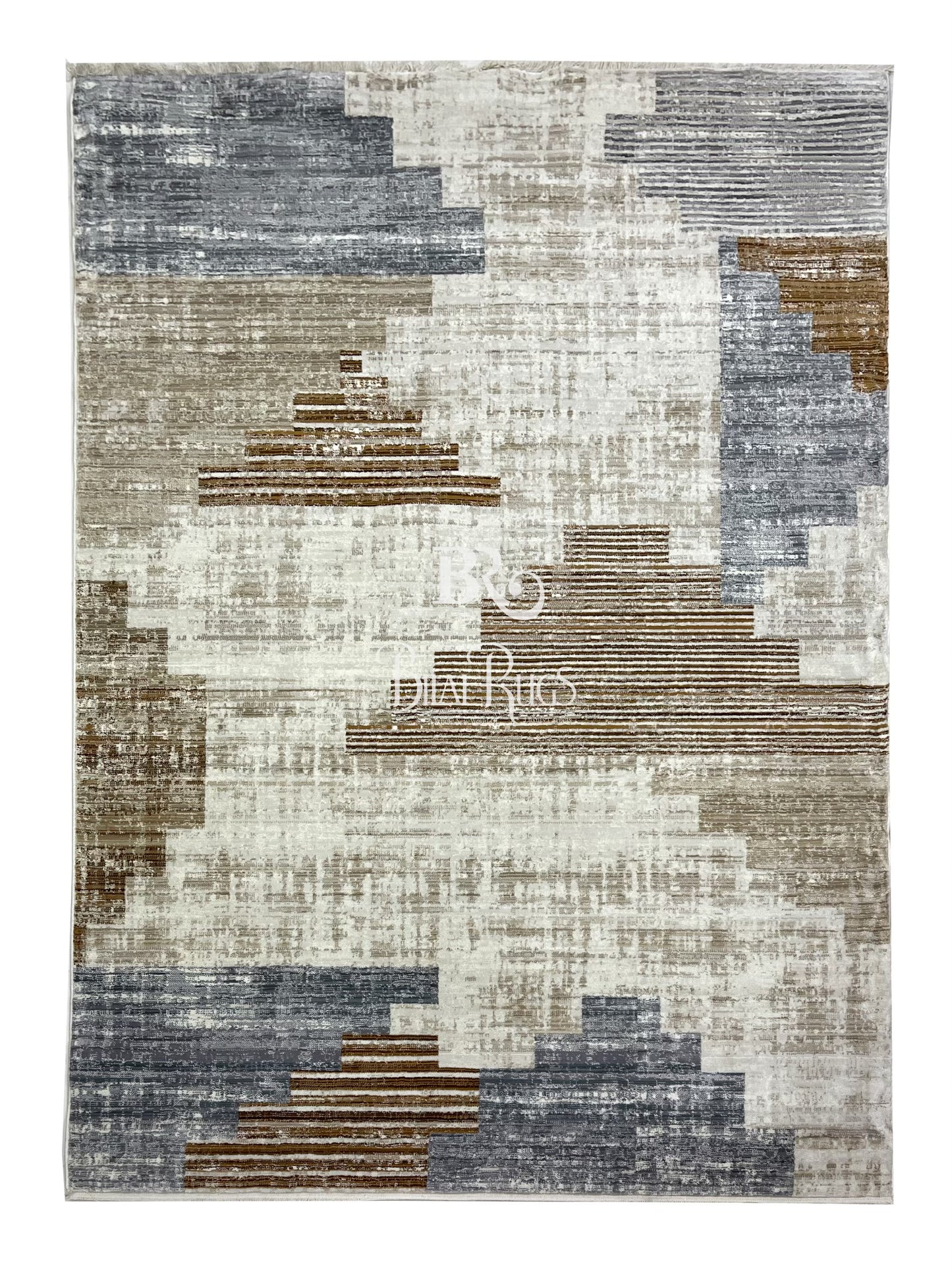Turkish Polypropylene Silk.(Article-1680-Off white , Grey ,Brown) Size : 5ft width x 7.3ft length (160 cm x 225cm)