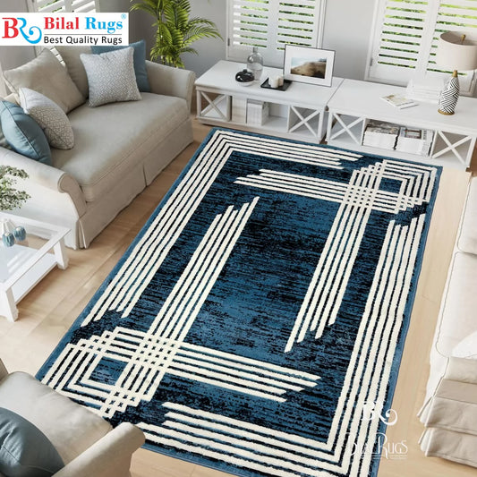 Pakistani Silk Woven Rug.(Article-1455-Feroze) Size : 5ft width  x 7.3ft length (150cm x 220cm)