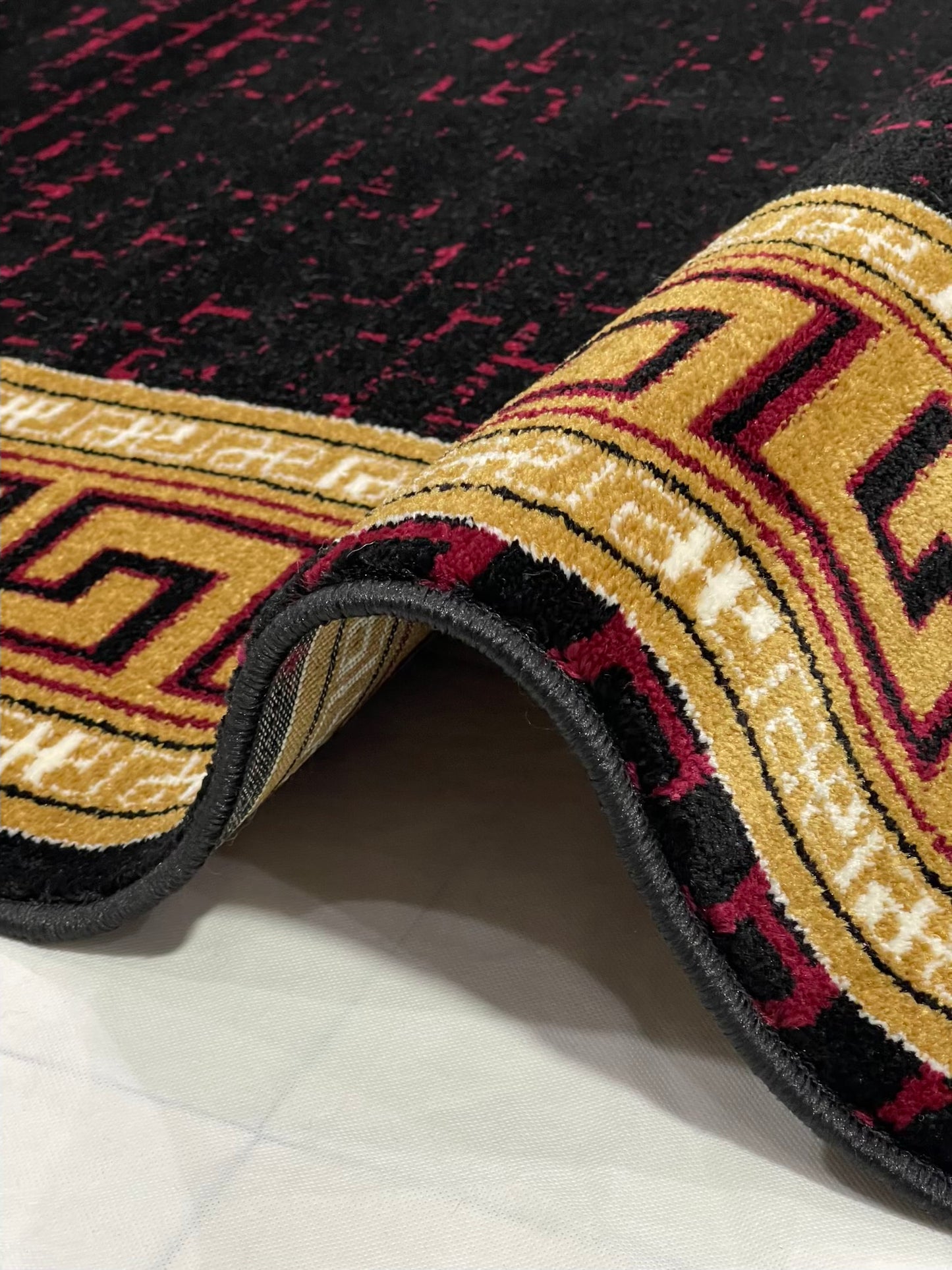 Modern  polypropylene Rug,back woven(Article-1736-Black)