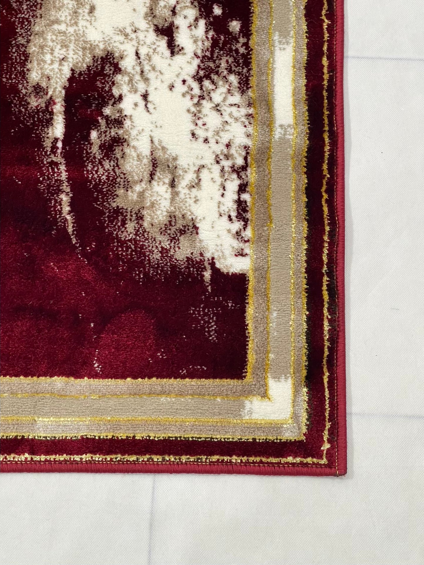Pakistani Silk Woven Rug.(Article-1552-Red) Size : 4 ft width x 5.6 ft length