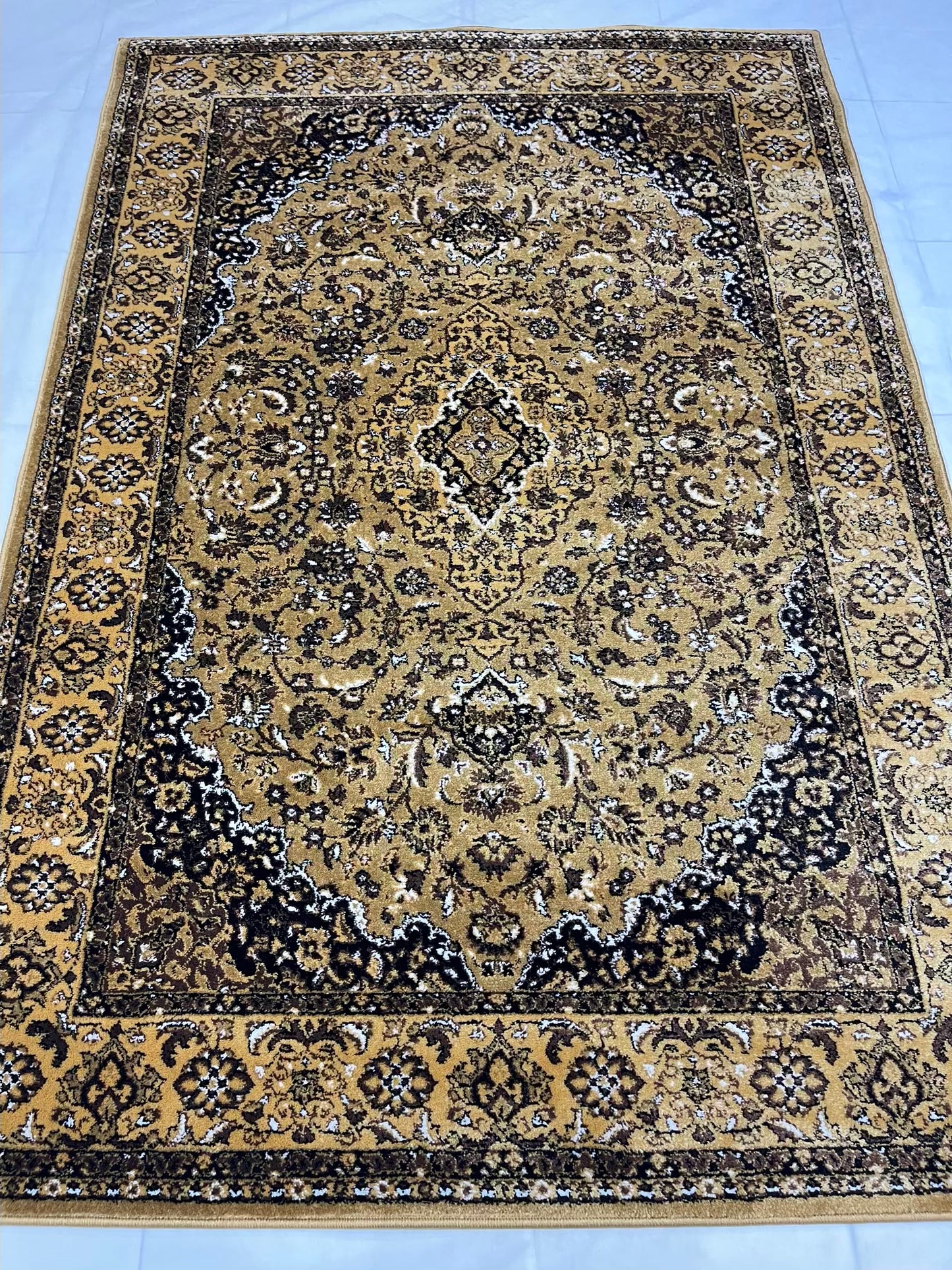 Persian polypropylene Rug,back woven(Article-01-Gold)
Size : 5ft width x 7.3ft length (150cm x 220cm)