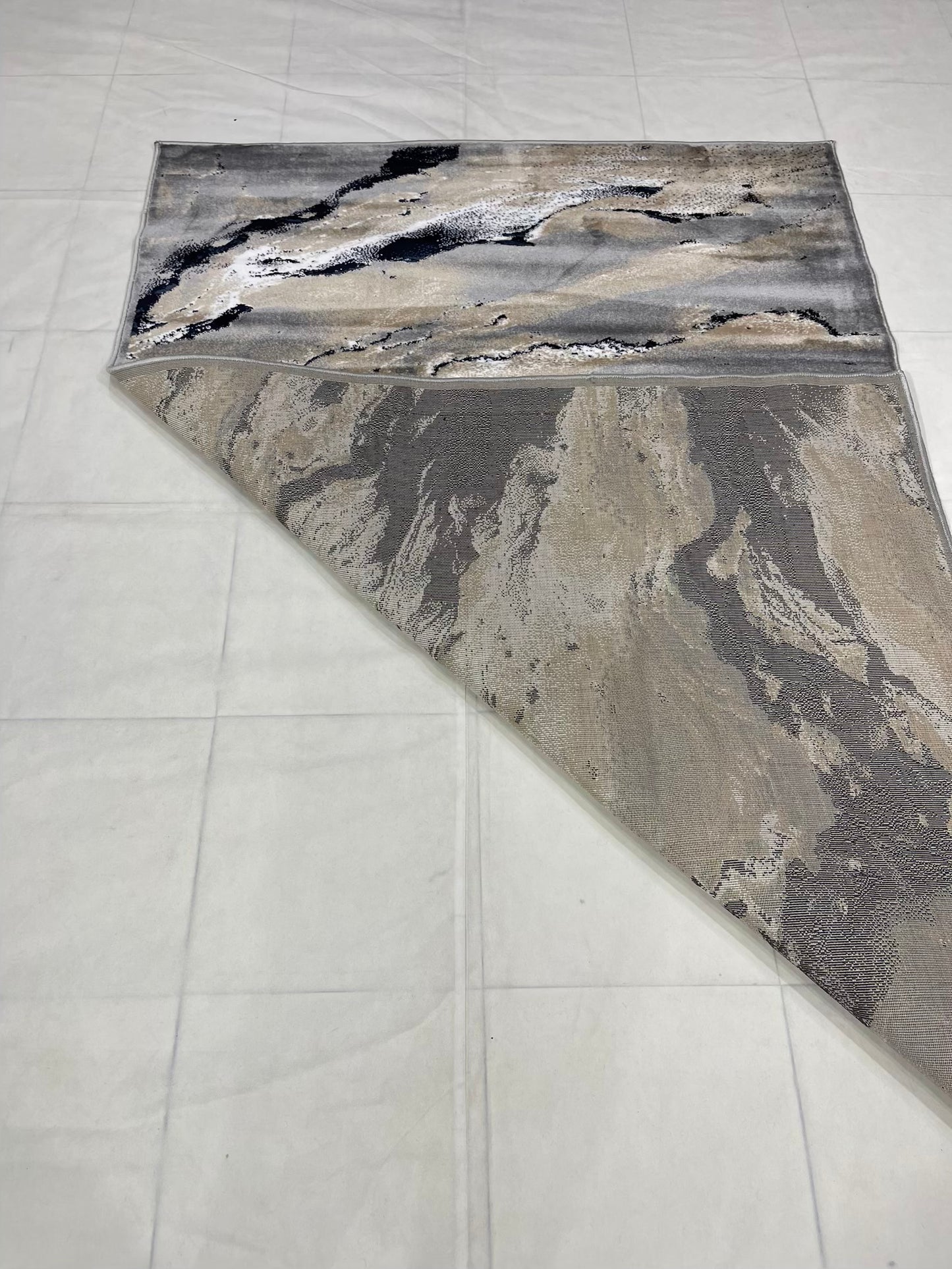 Modern polypropylene Rug,back woven(Article-1560-Grey)
