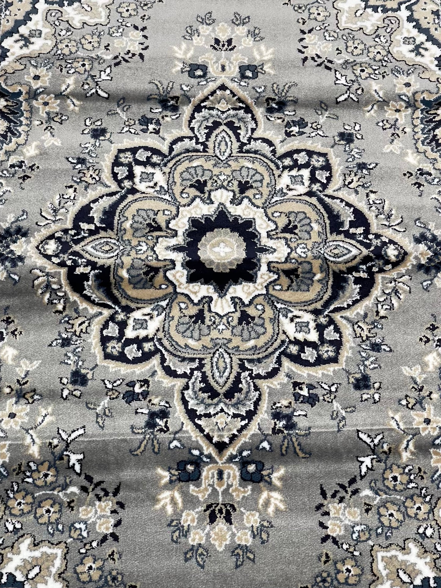 Persian Polypropylene Rug,Back Woven(Article-56-Grey)
Size : 5ft width x 7.3ft length (150cm x 220cm)