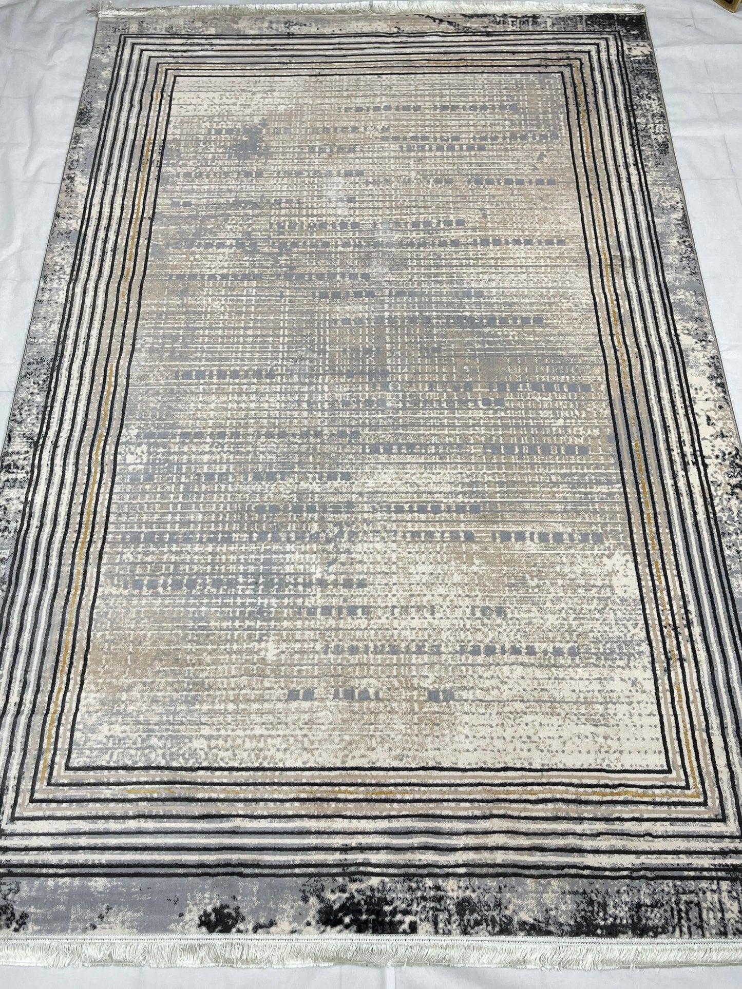 Persian Thick Woven Rug.
(Article -644-Grey )
Size: 6.6 ft width x 9.6 ft length (200cm x 290cm)