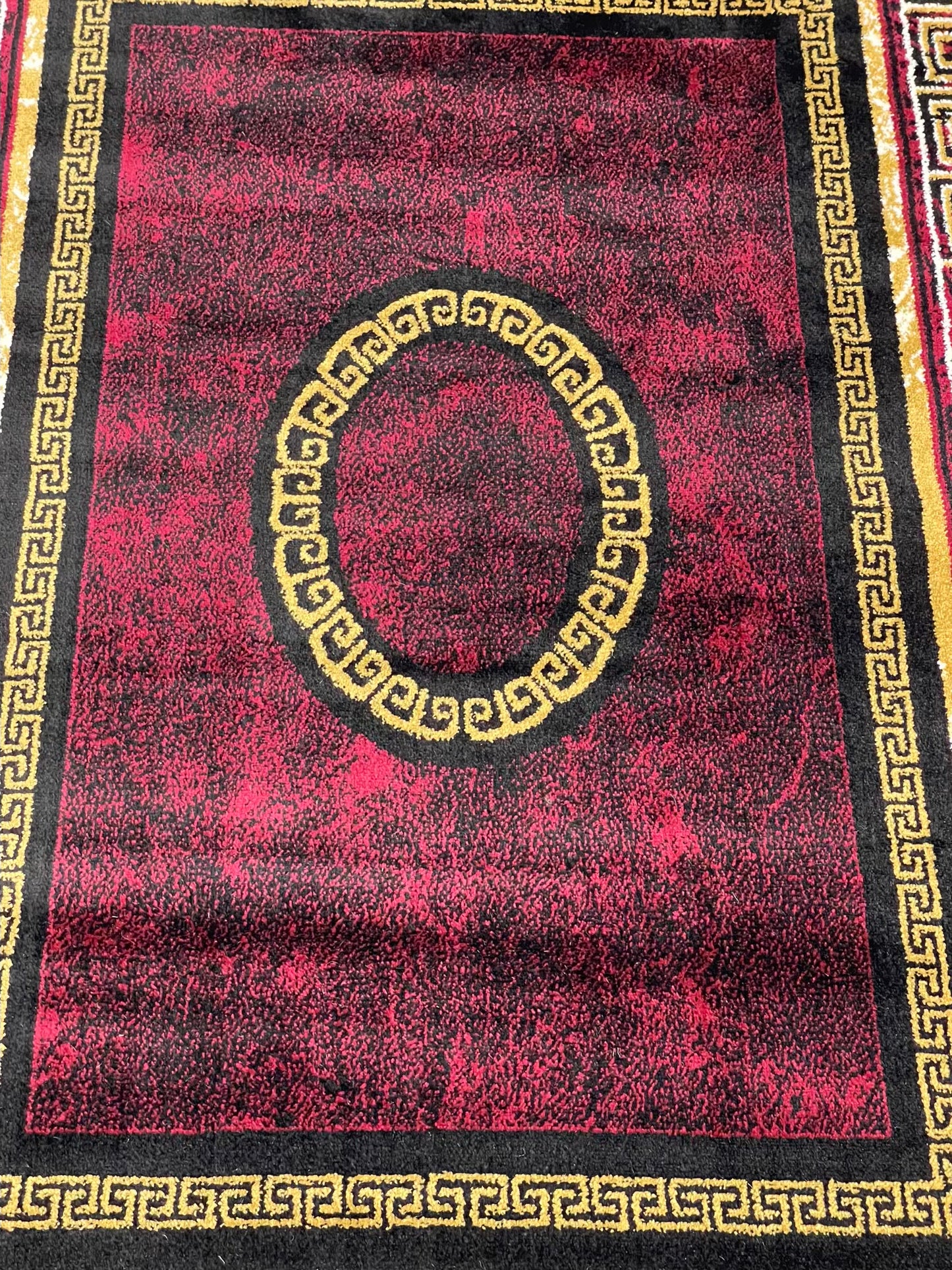 Versace Polypropylene Rug,back woven(Article-76-Red)