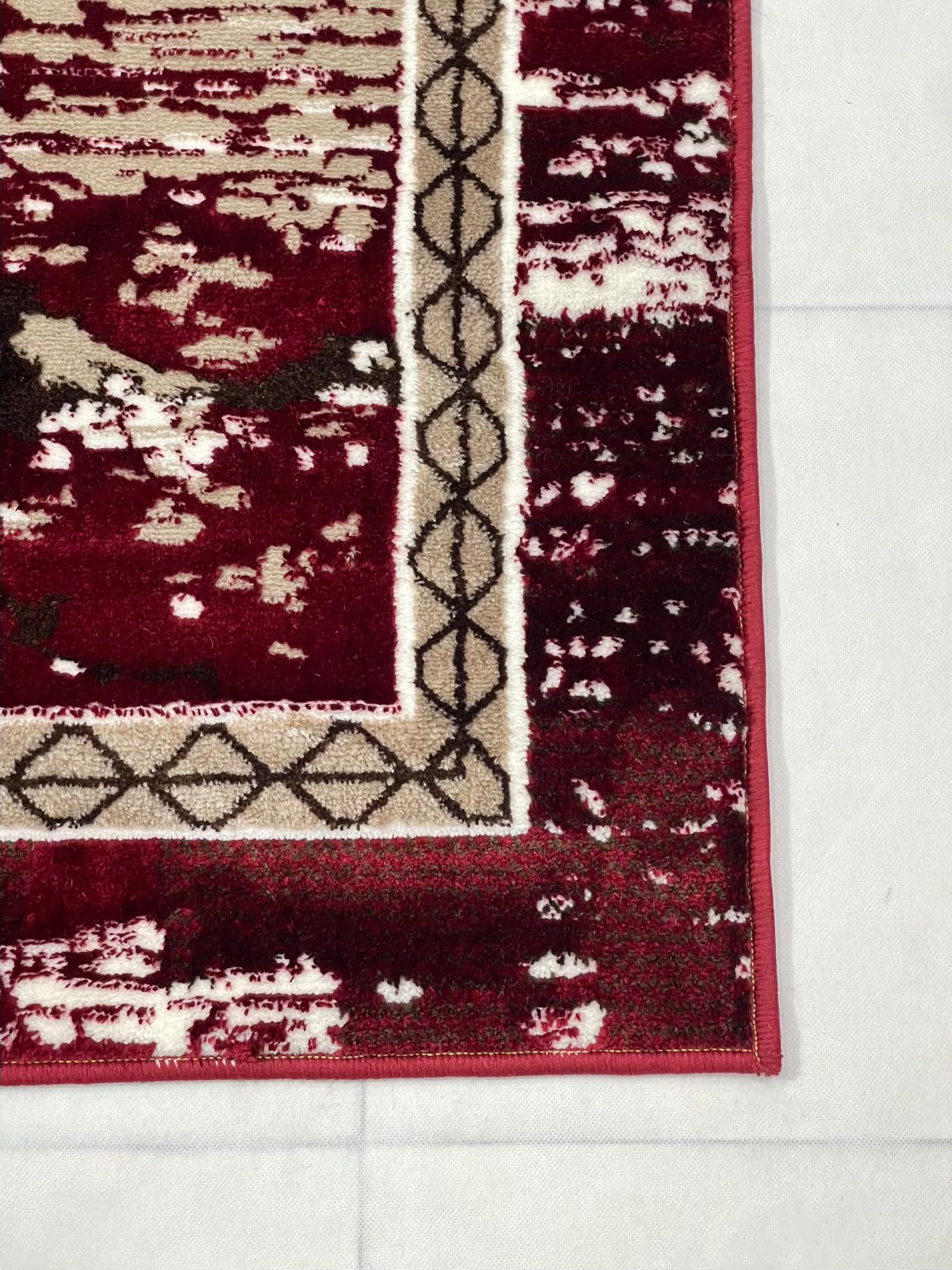 Pakistani Silk Woven Rug.(Article-1551-Red) Size : 4 ft width x 5.6 ft length