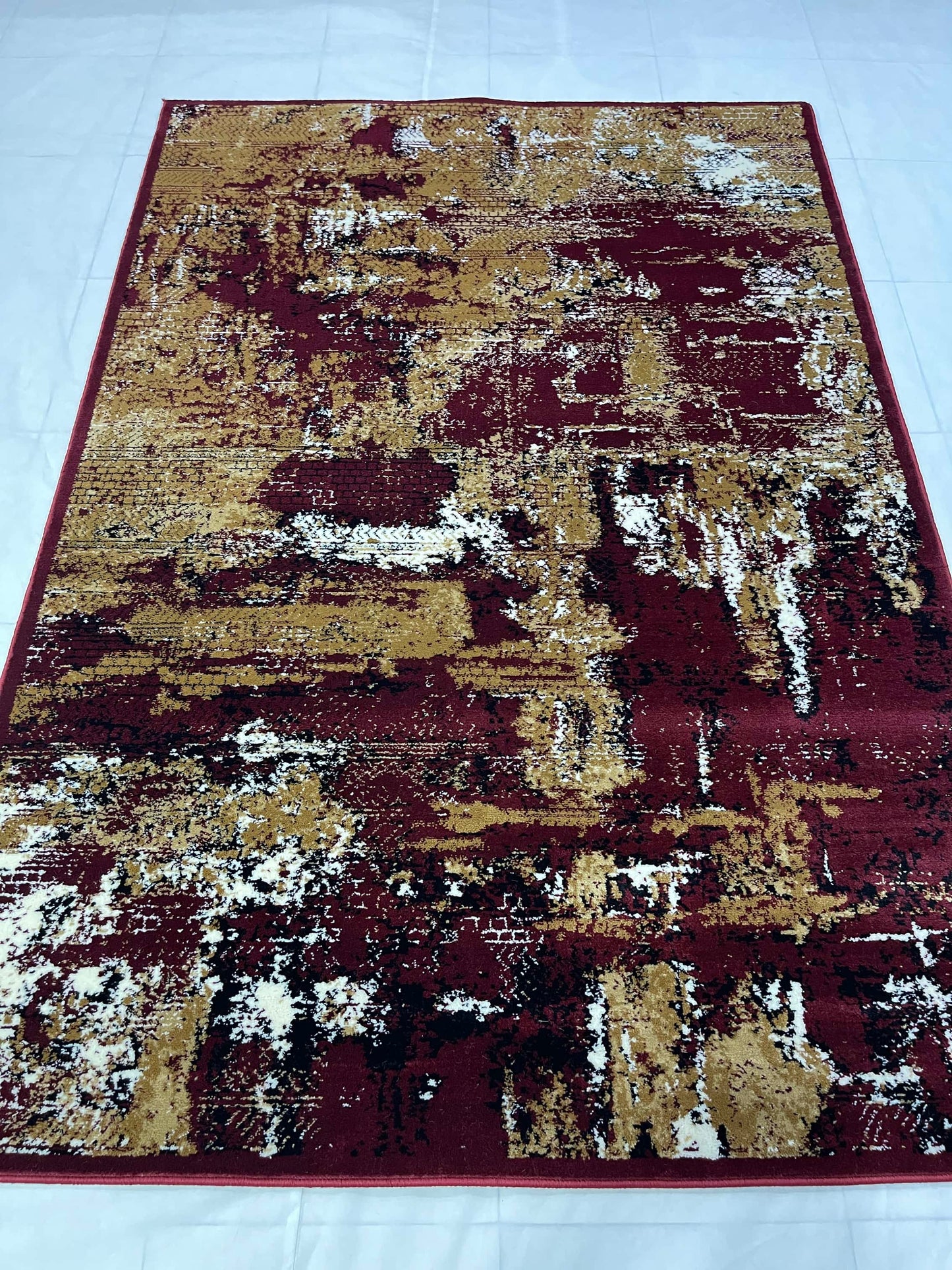 Modern polypropylene Rug,back woven(Article-129-Red)