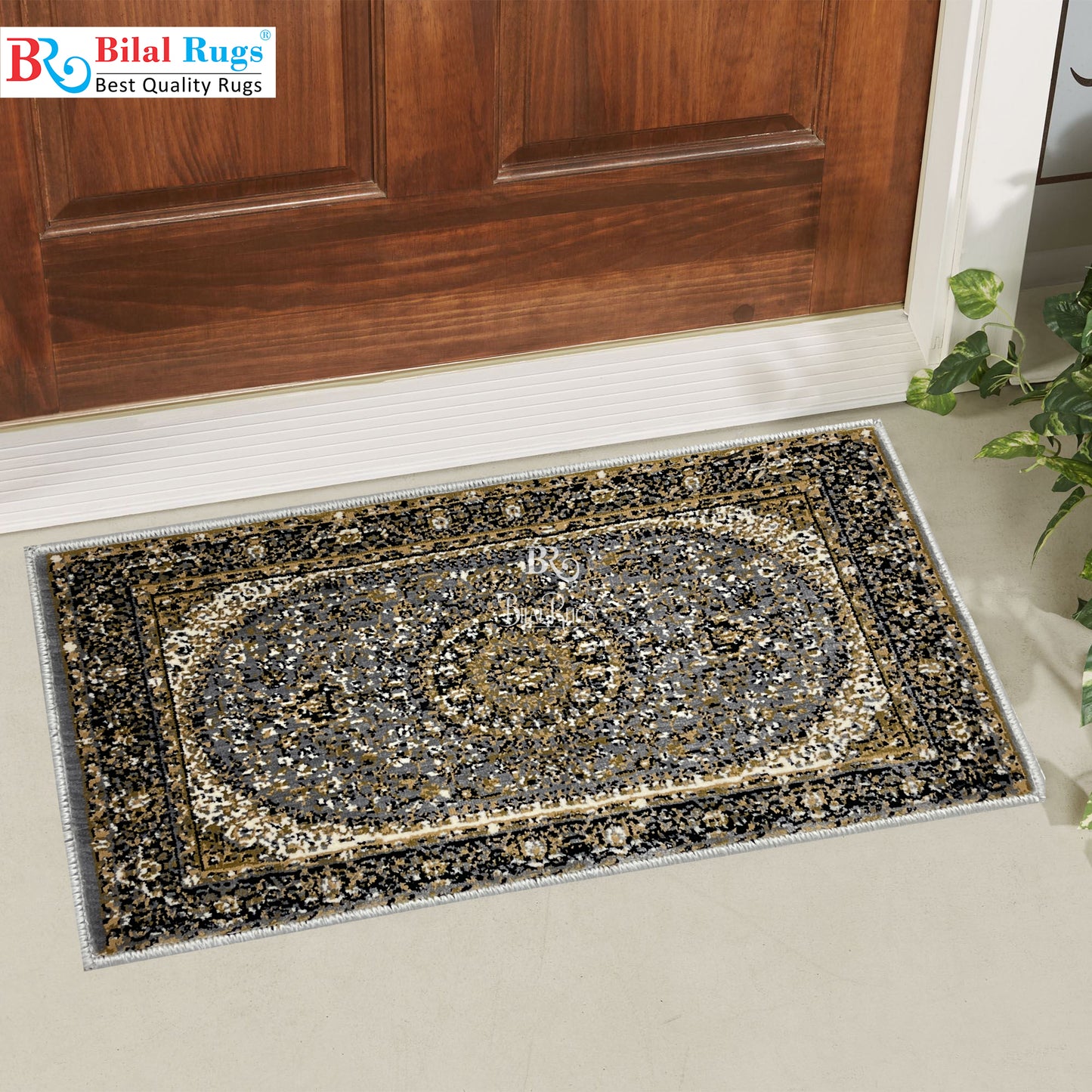 Grey Polypropylene Woven Door Mat.
Size : 40 cm x 75 cm