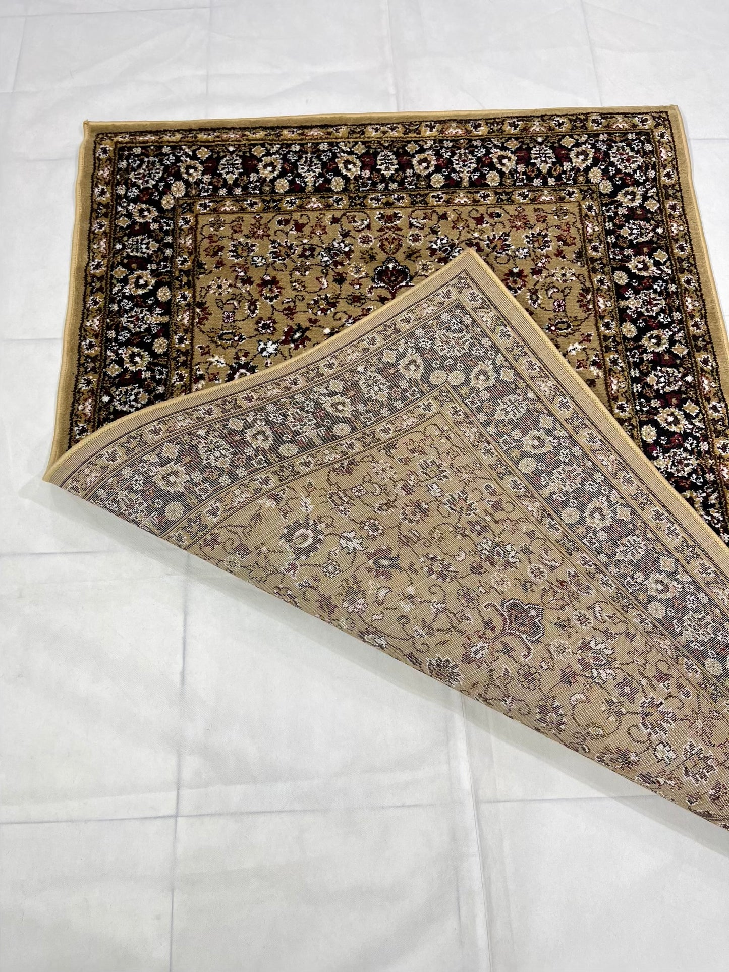 Persian Polypropylene Rug,Woven Back
(Article-140-Beige)
Size : 4 ft width x 5.6 ft length (120 cm x 170 cm)