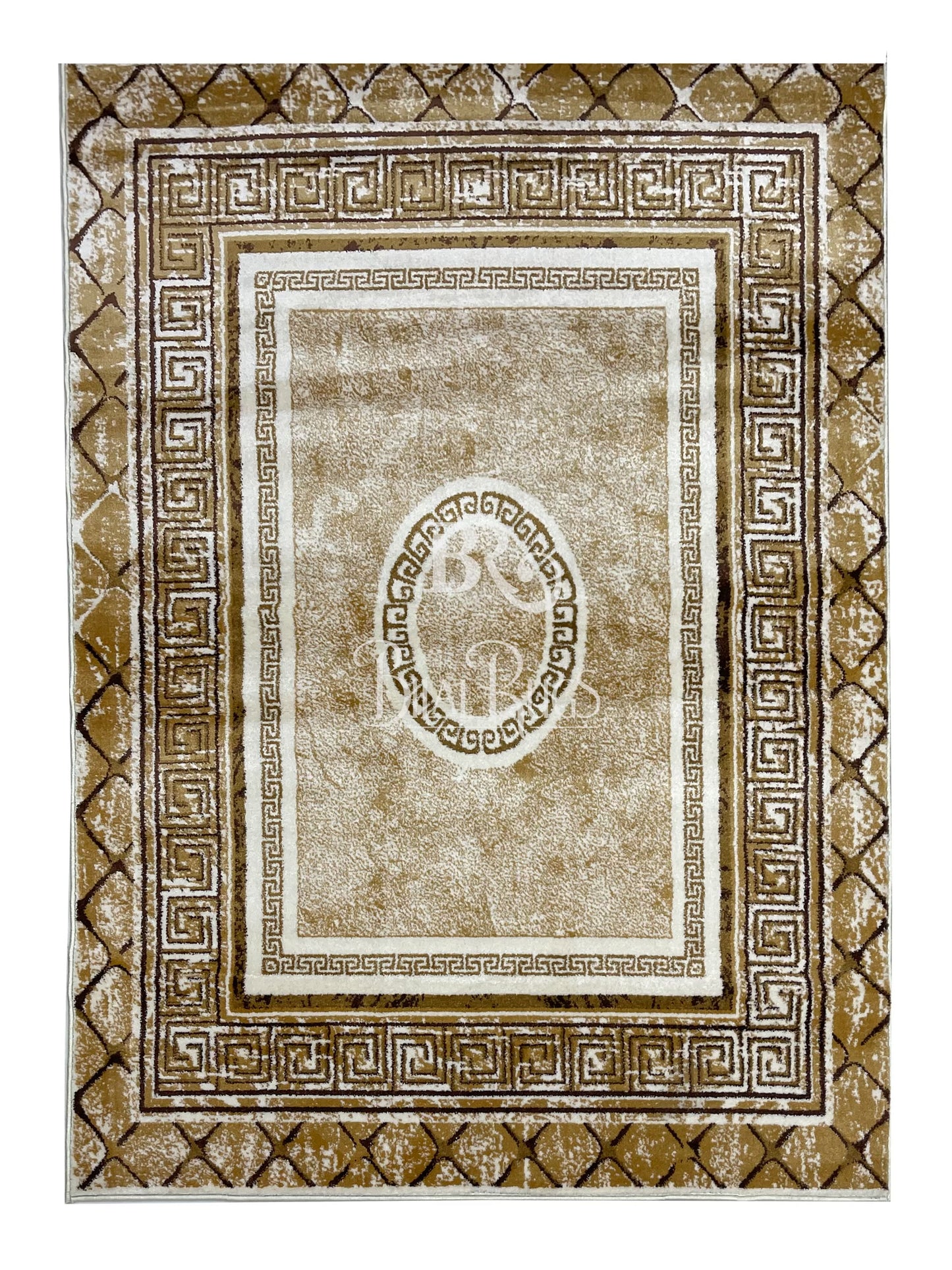 Versace polypropylene Rug,back woven(Article-76-Off white )