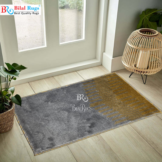 Grey and beige Polypropylene Woven Door Mat. Size : 50 cm x 80 cm