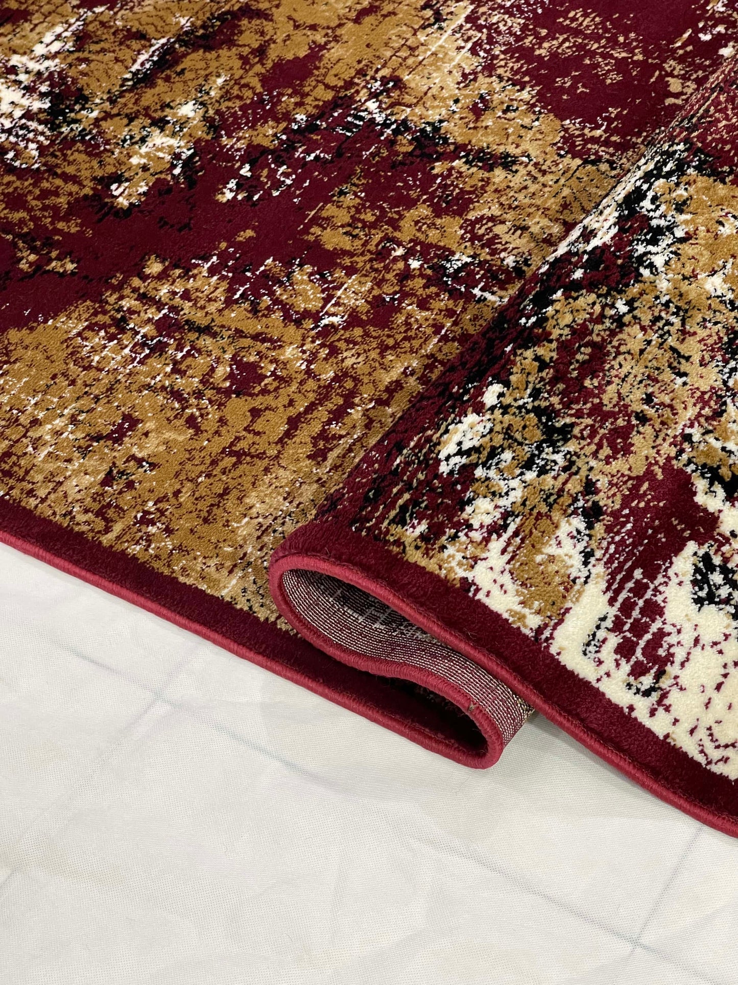Modern polypropylene Rug,back woven(Article-129-Red)