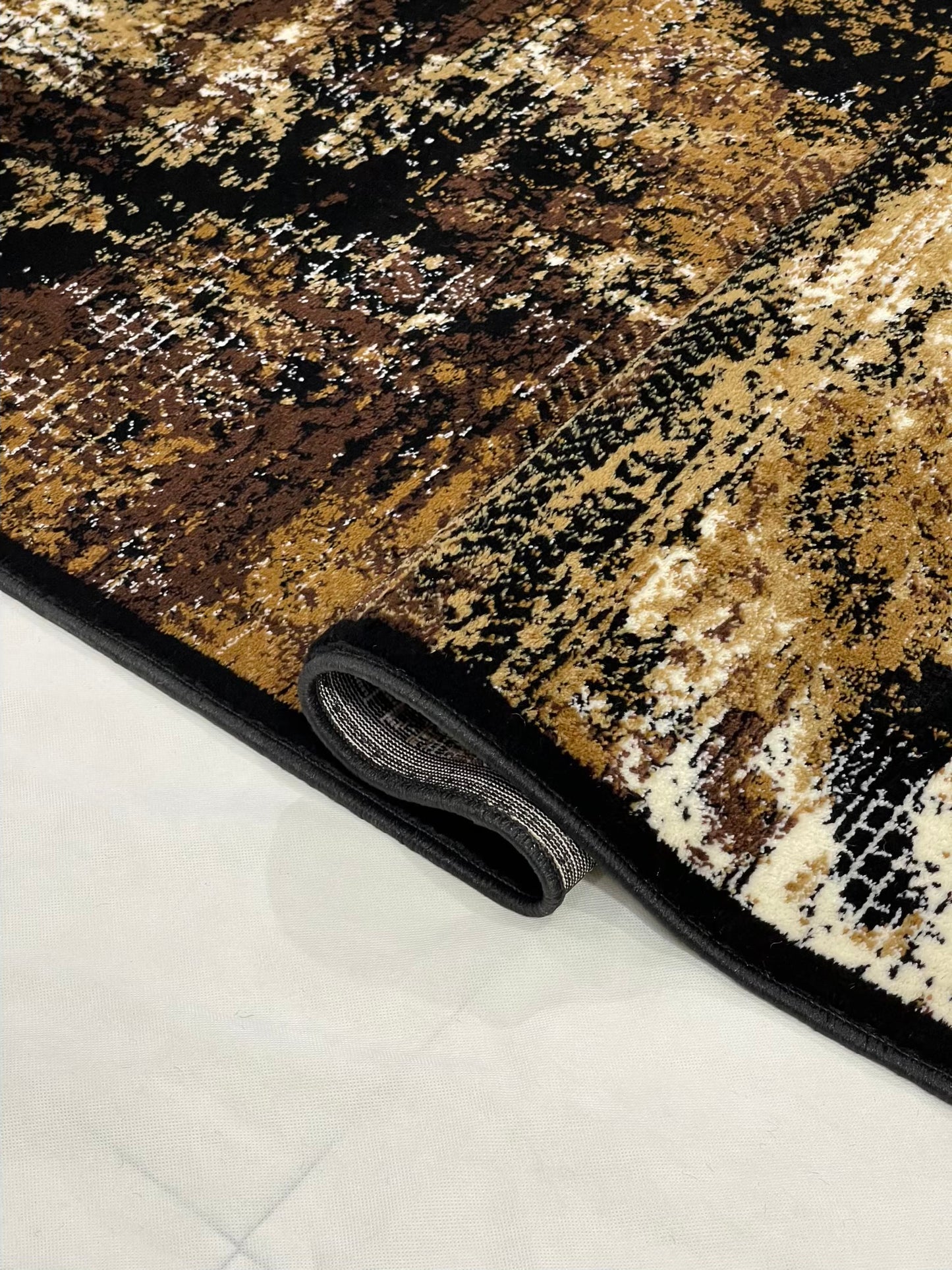 Modern polypropylene Rug,back woven(Article-199-Black)
