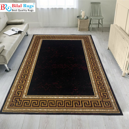 Modern  polypropylene Rug,back woven(Article-1736-Black)