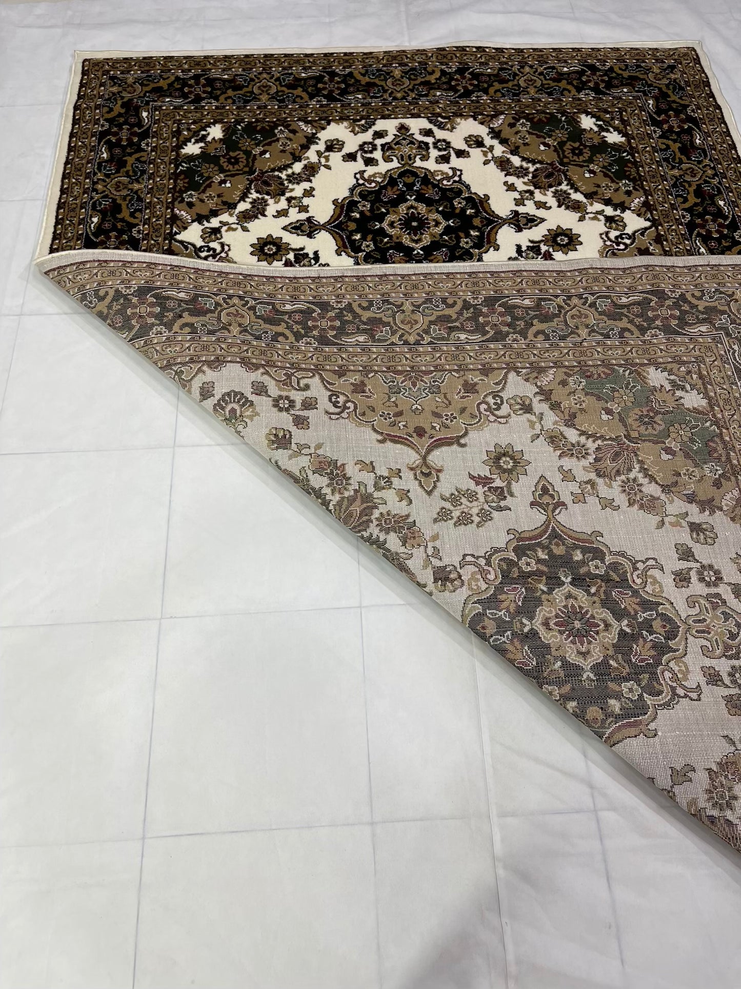 Persian polypropylene Rug,back woven(Article-186-Off white)