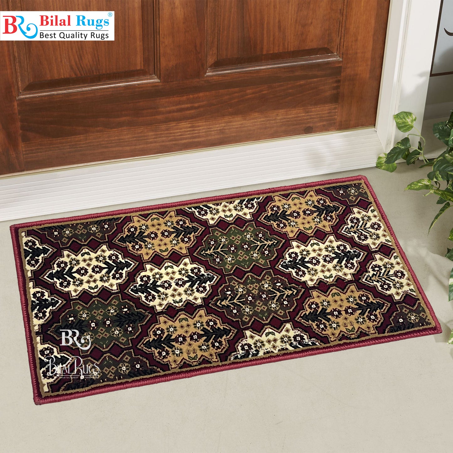 Red Polypropylene Woven Door Mat. Size : 40 cm x 75 cm