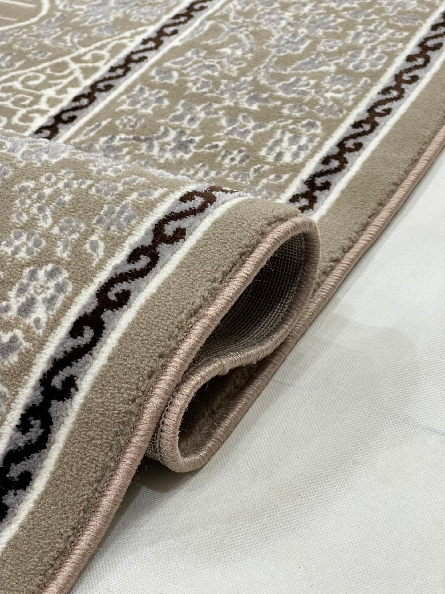 Polyester Silk.(Article-2573-Cream , white ) Size : 6.6 ft width x 9.6 ft length ( 200 cm x 290 cm)