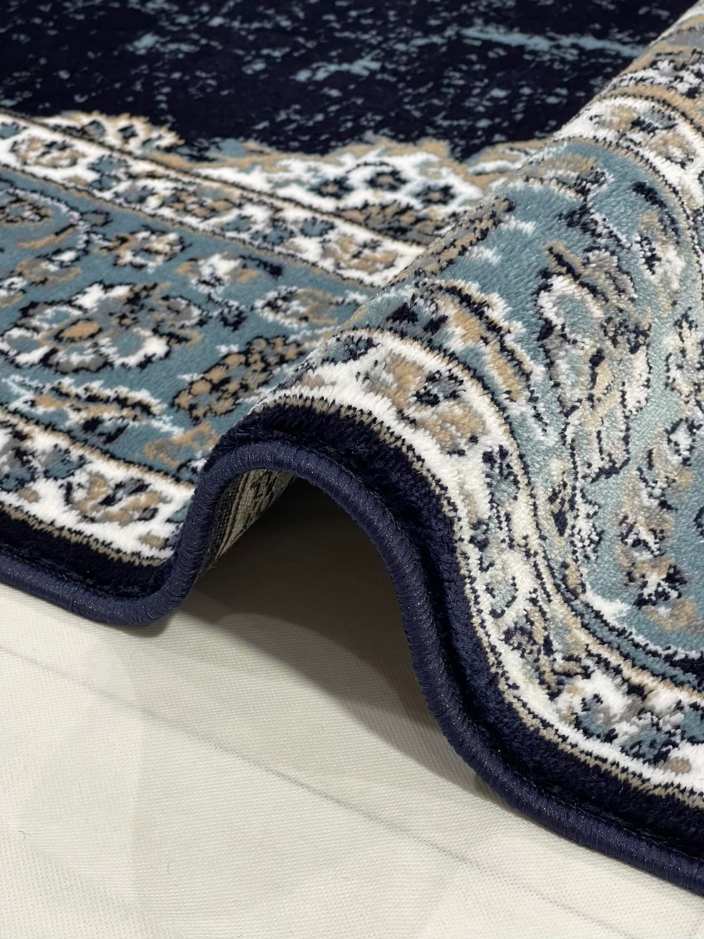 Persian polypropylene Rug,back woven(Article-1213-Blue)