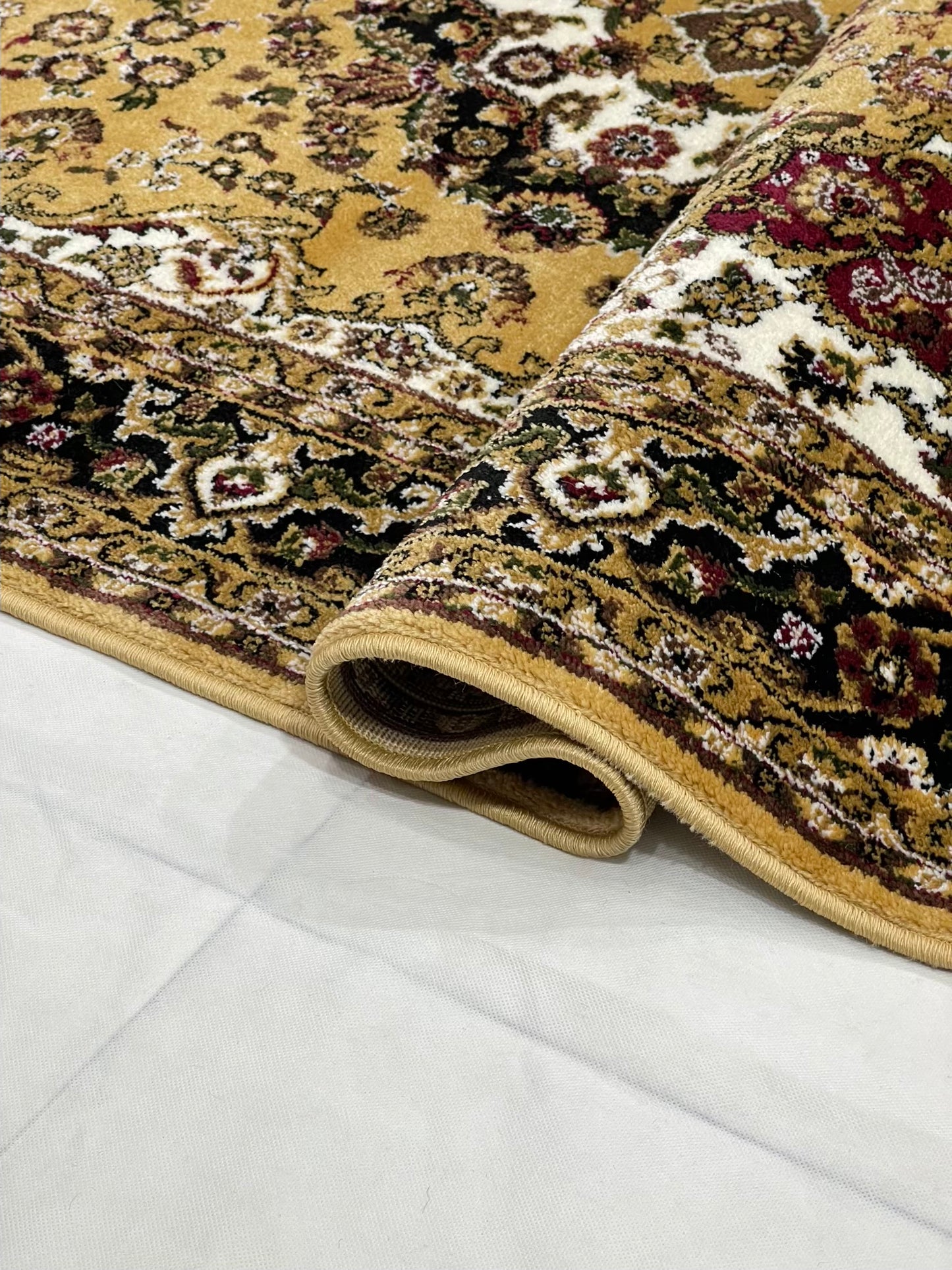 Persian Polypropylene Rug,back woven(Article-55-Gold)
Size : 5ft width x 7.3ft length (150cm x 220cm)