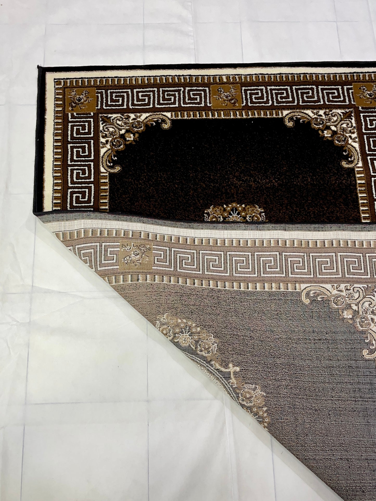 Versace Polypropylene Rug,back woven(Article-75-Black)