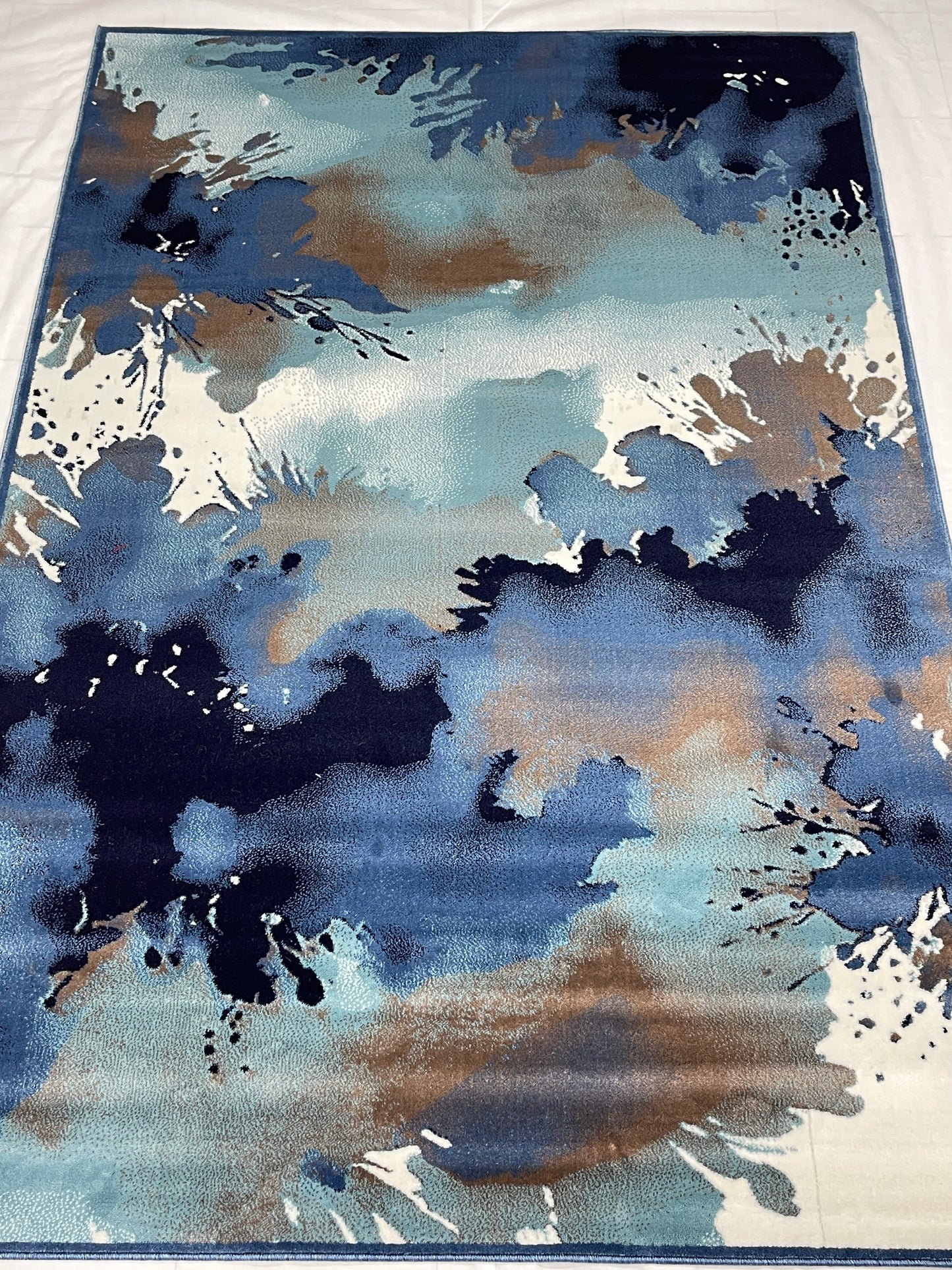Modern polypropylene Rug,back woven(Article-186-Blue)
