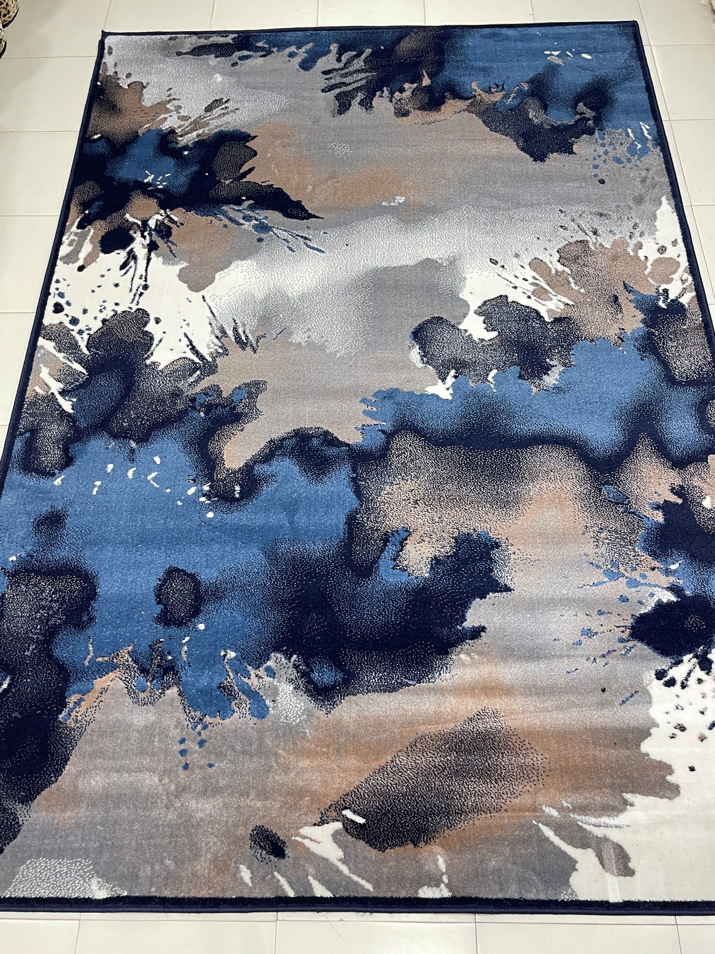 Modern polypropylene Rug,back woven(Article-556-Dark Blue)