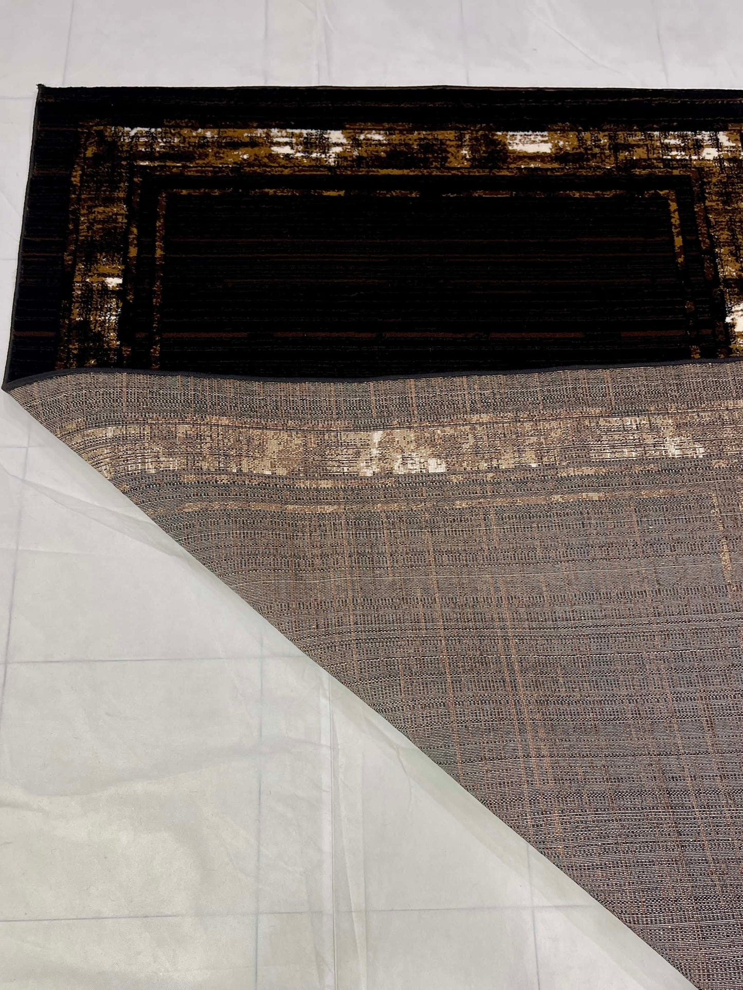 Modern polypropylene Rug,back woven(Article-1212-Black)