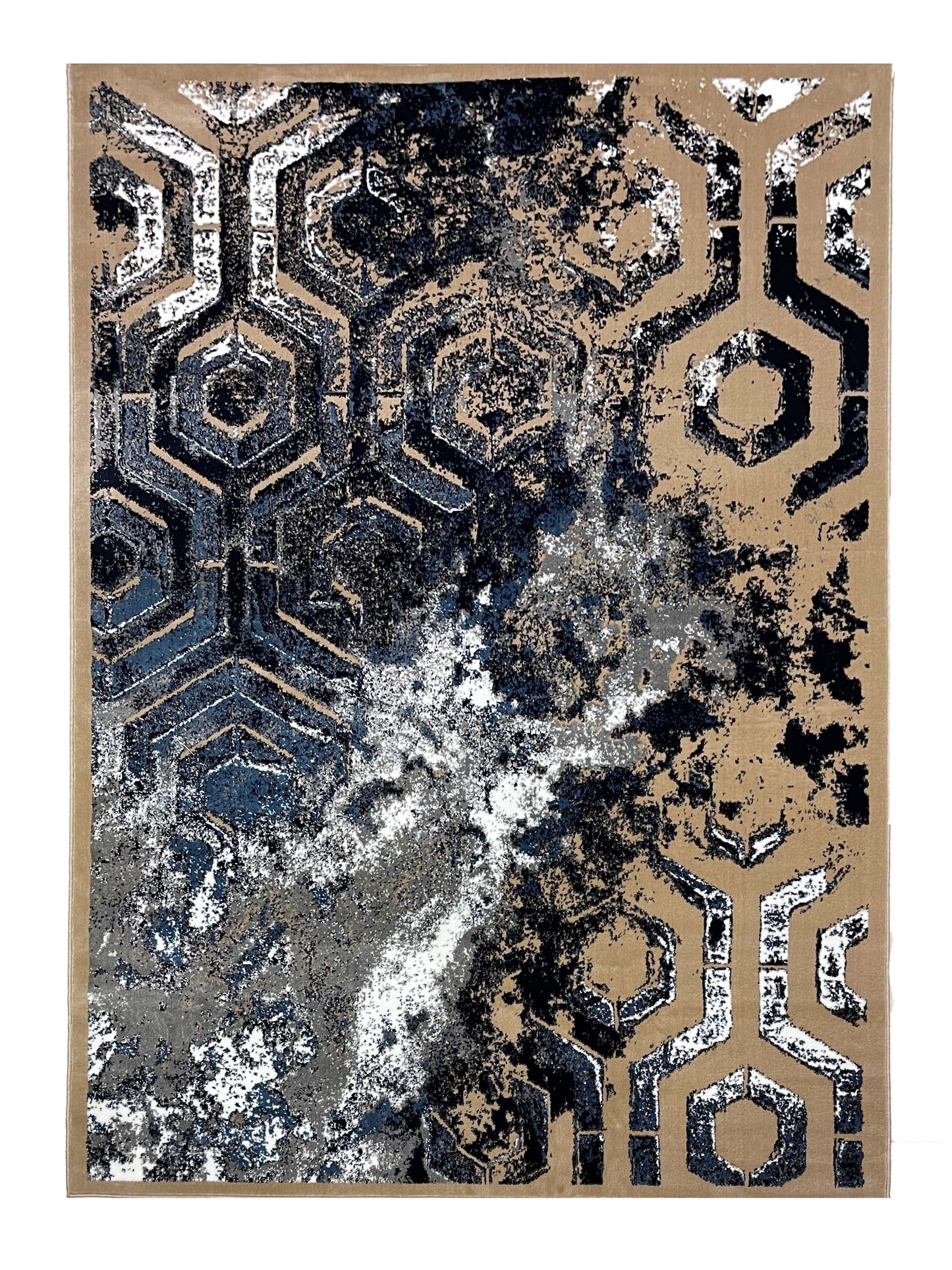 Modern polypropylene Rug,back woven(Article-160- Mink , Blue)
Size : 6.6 ft width x 9.6 ft length (200cm x 290cm)