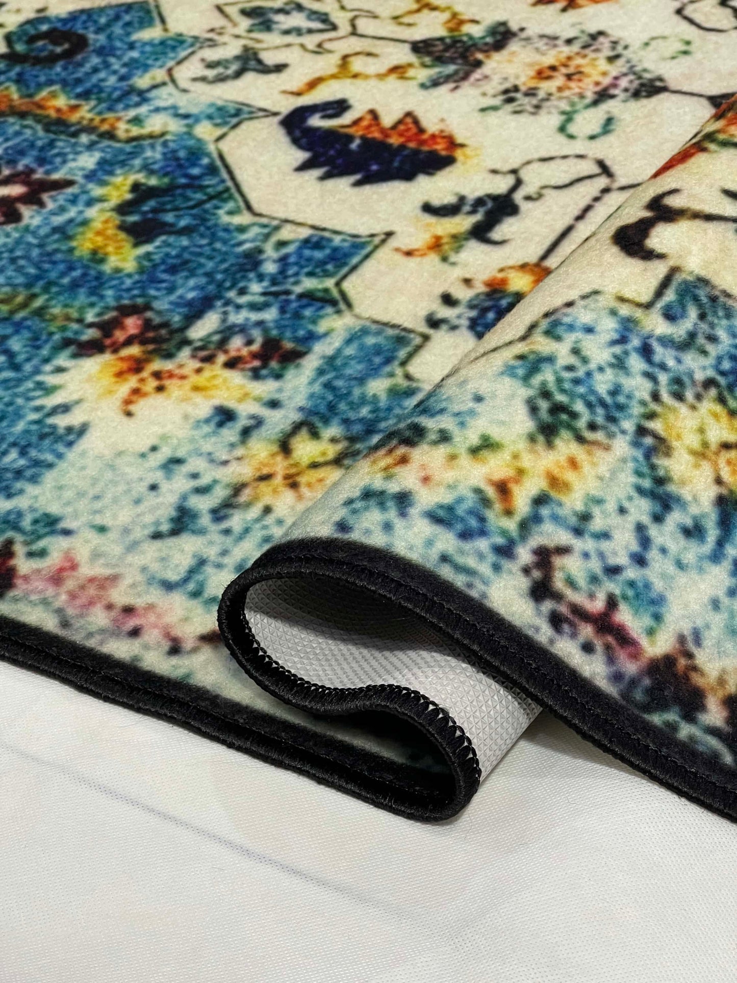 TPR Non Woven Rug.
Article-106-Blue , Multi