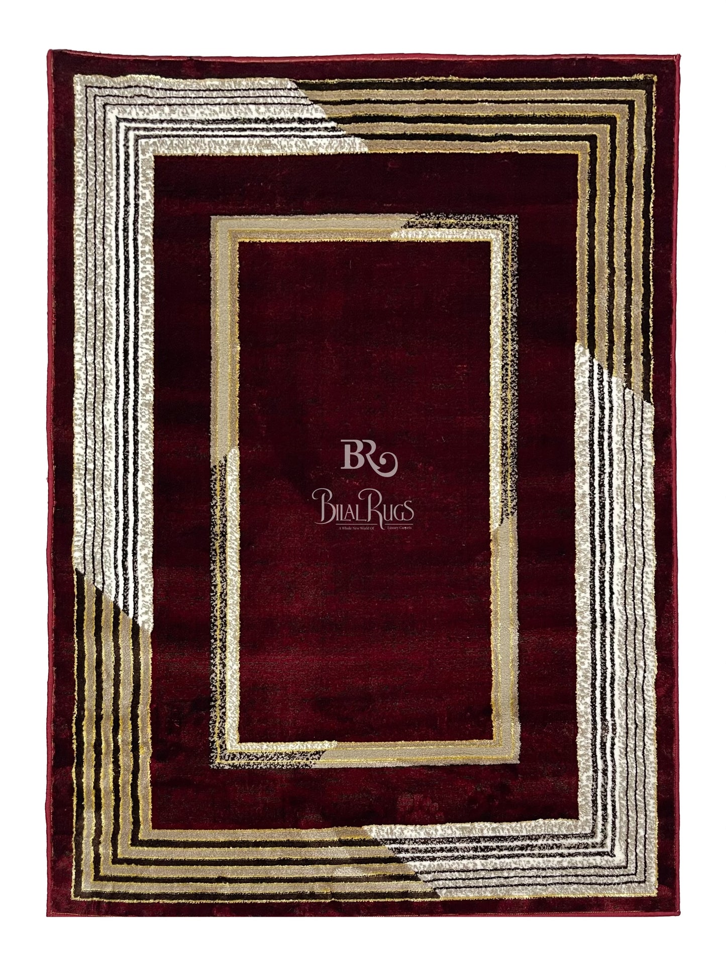 Pakistani Silk Woven Rug.(Article-1550-Red) Size : 4 ft width x 5.6 ft length