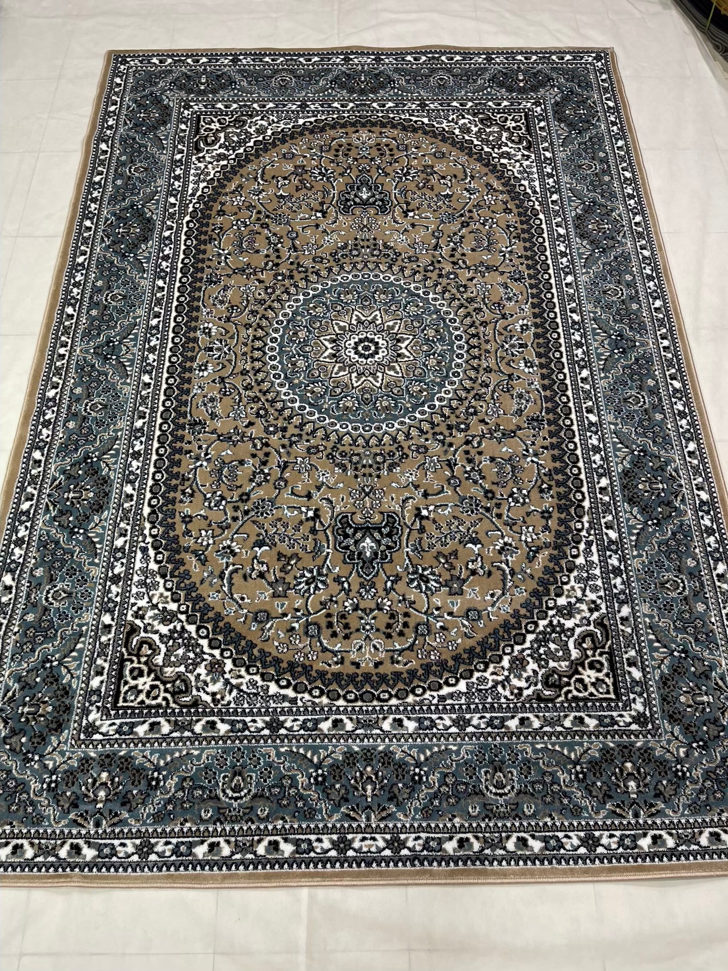 Persian polypropylene Rug,back woven(Article-22-mink , blue)
Size : 6.6 ft width x 9.6 ft length (200cm x 290cm)