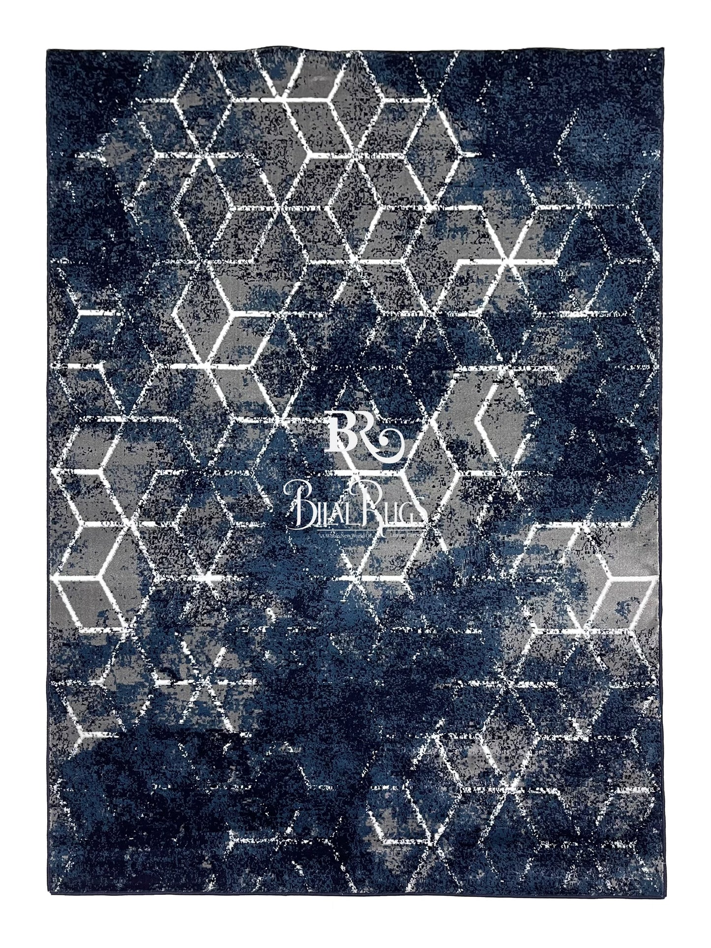 Modern polypropylene Rug,back woven(Article-1212-Blue)
