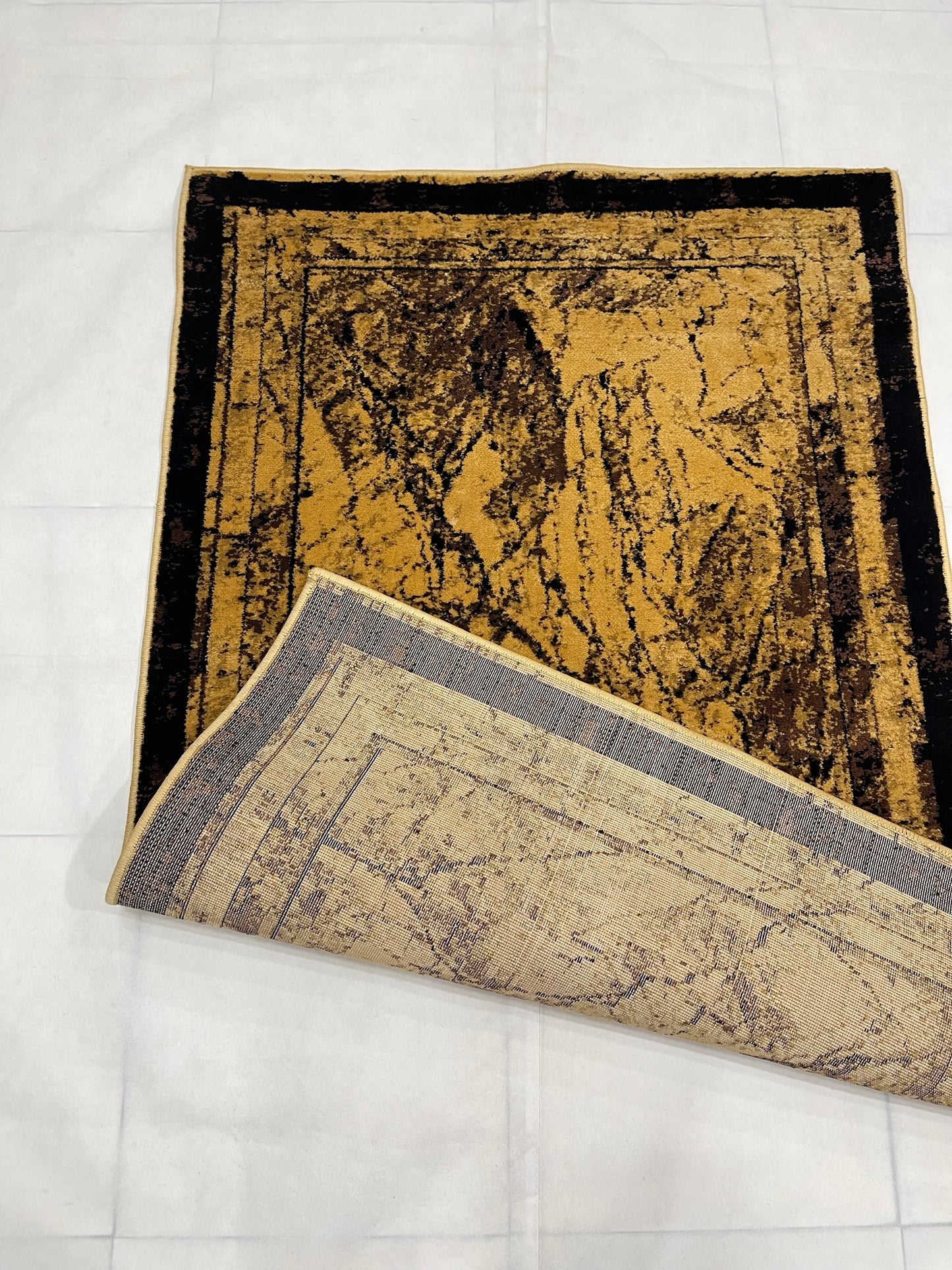 Modern Polypropylene Rug,Woven Back
(Article-68-Gold)
Size : 3 ft width x 5 ft length (100cm x 150 cm)